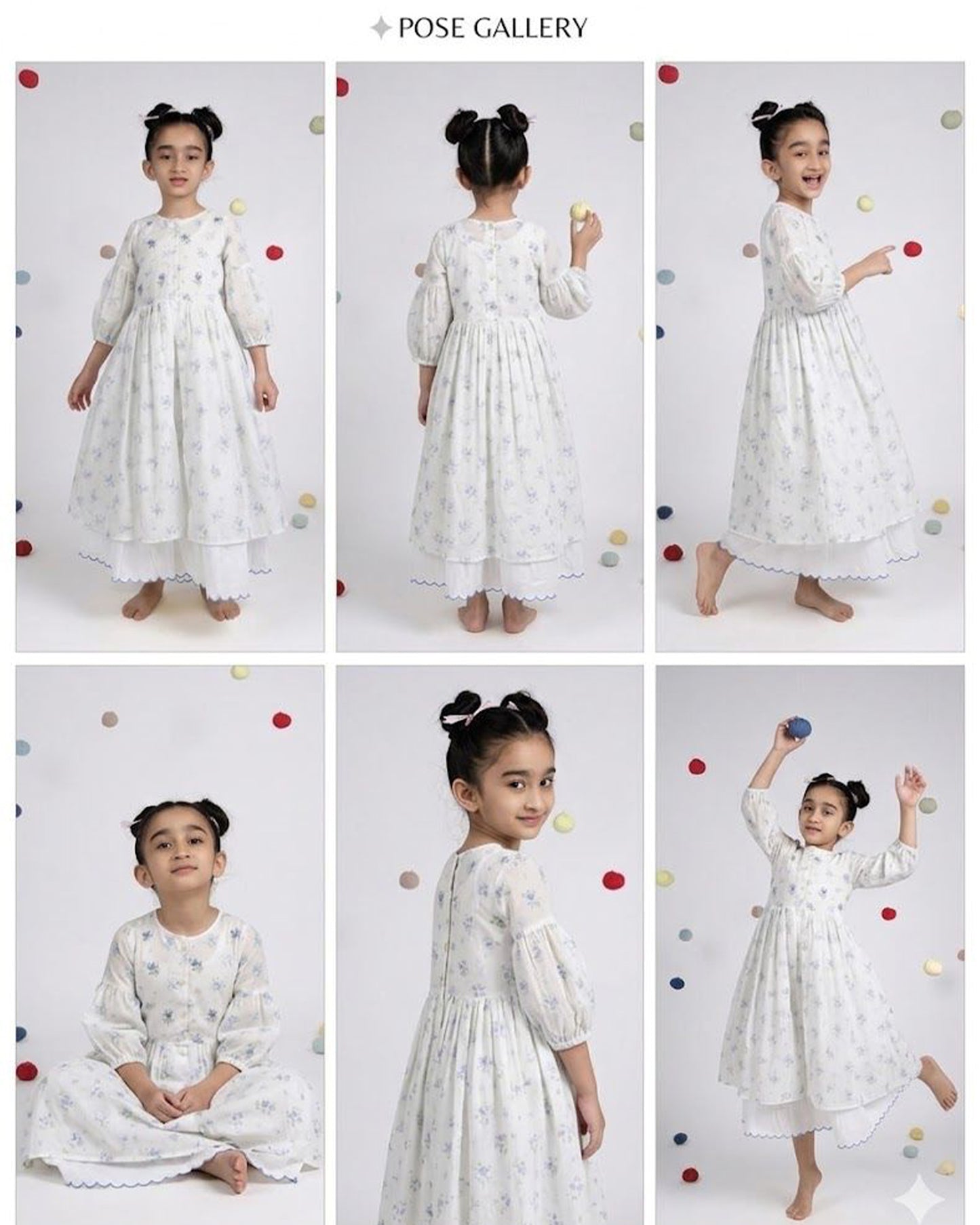 Pixie Dress - Blue Rose Print Organza