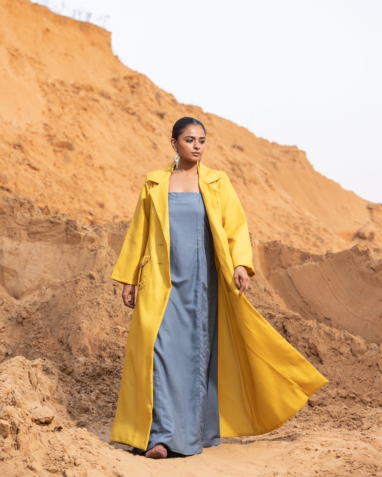 Rhysa Dress & Jacket Set - Mustard & Normandy