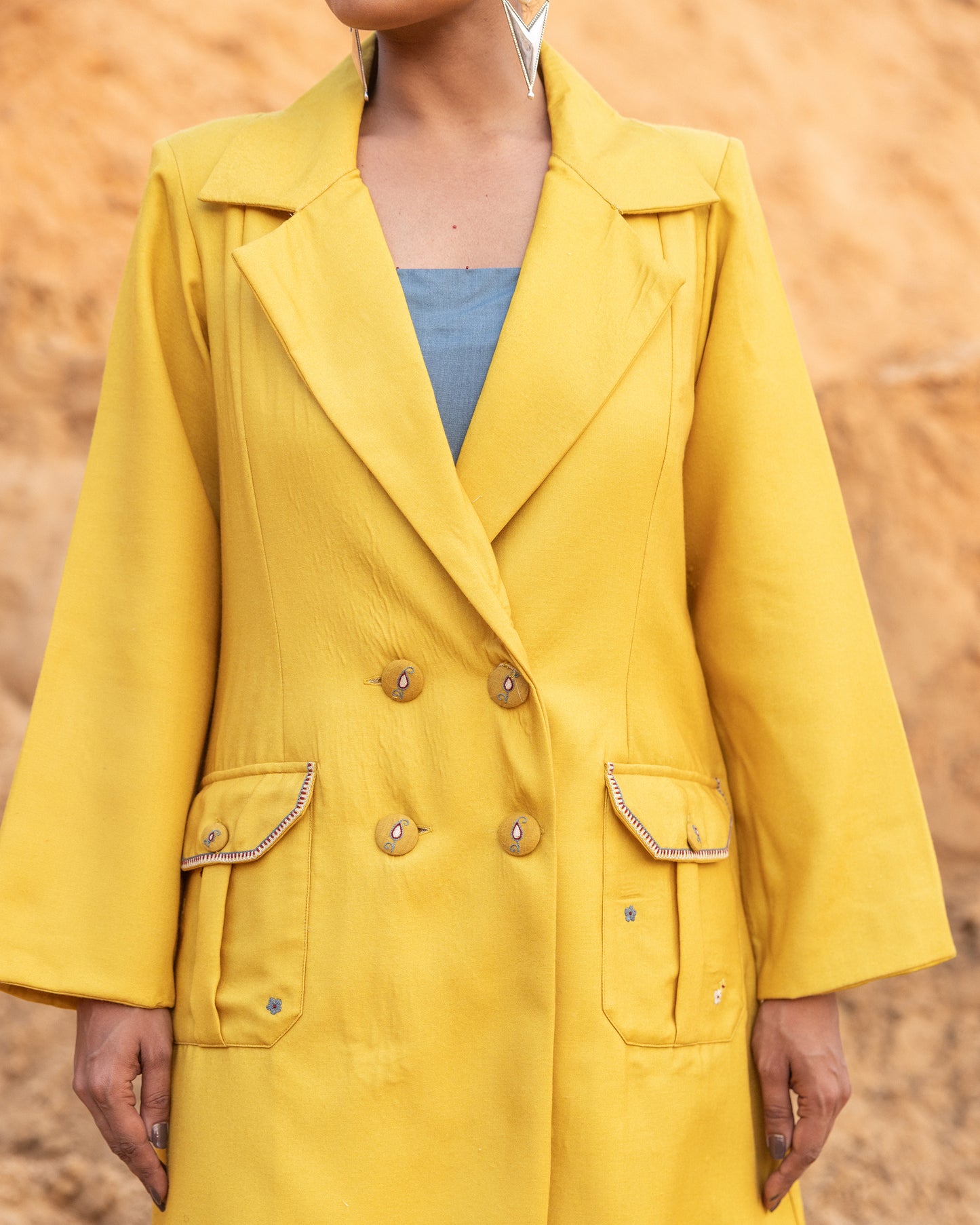 Rhysa Dress & Jacket Set - Mustard & Normandy