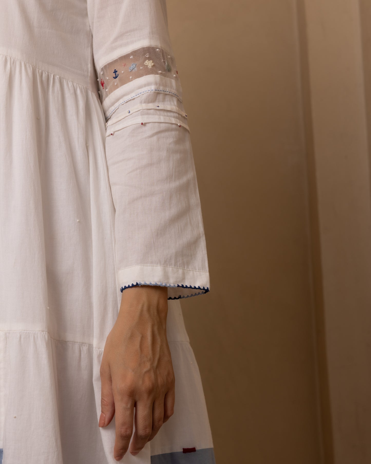 Caribbean Dress - (Beige and Blue)