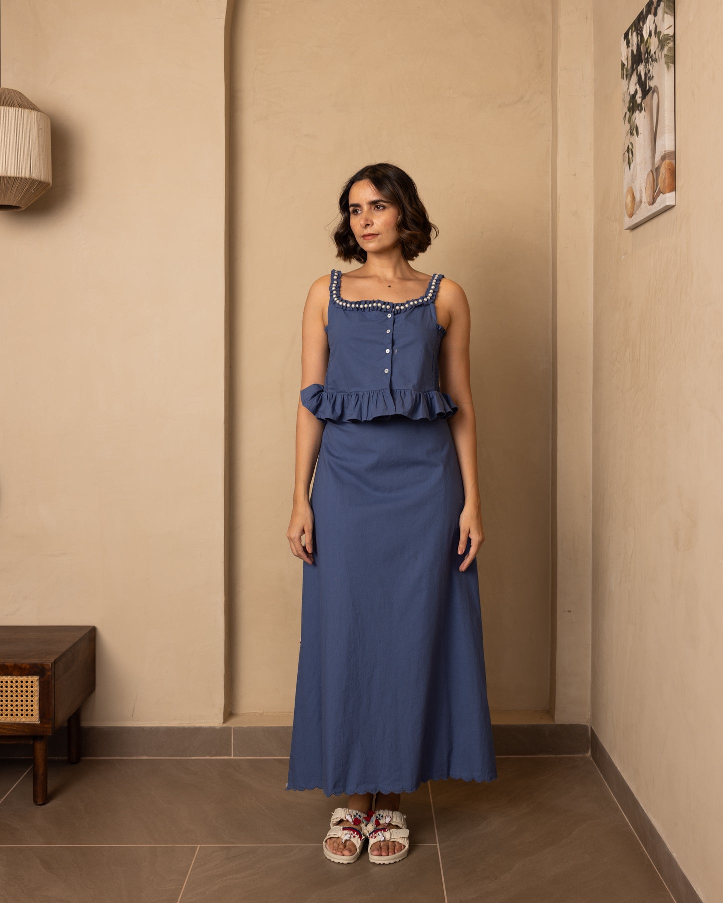 Zoe Top and Skirt Set - (Dark Blue)