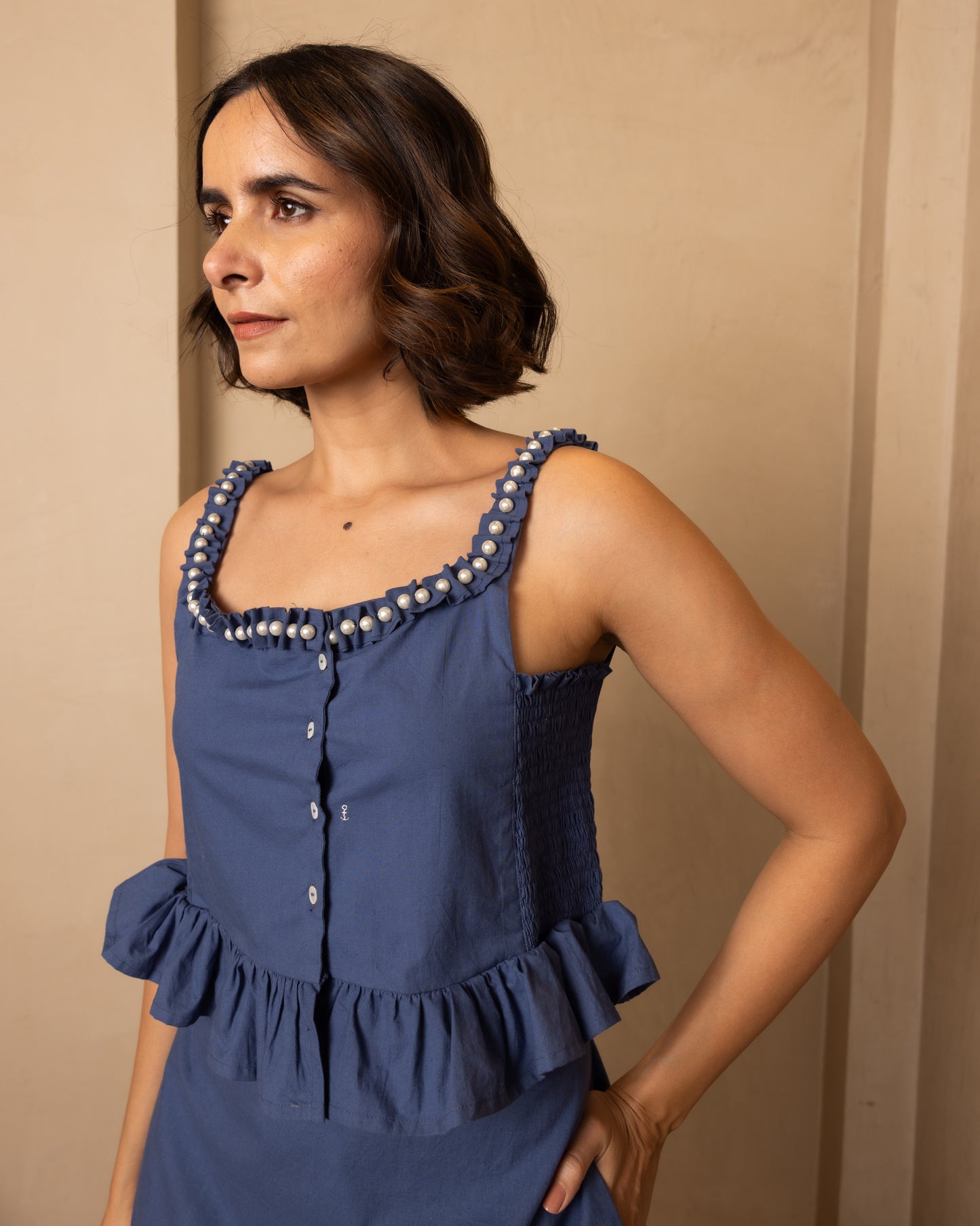 Zoe Top and Skirt Set - (Dark Blue)