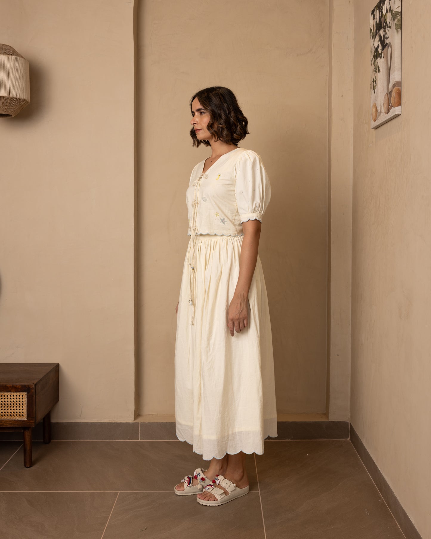 Ari Top and Skirt Set (Beige)