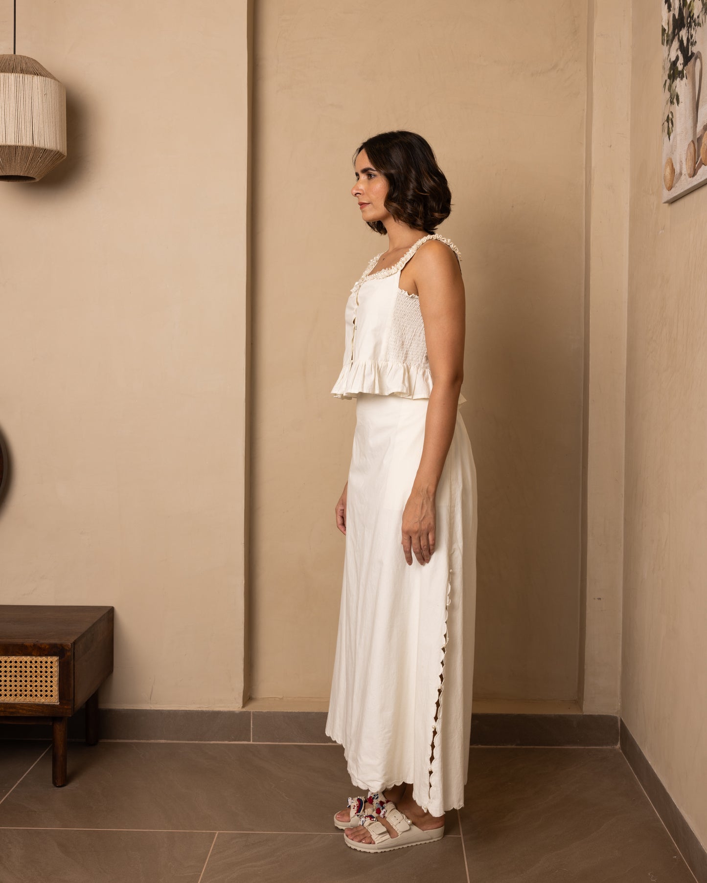 Zoe Top and Skirt Set (Beige)