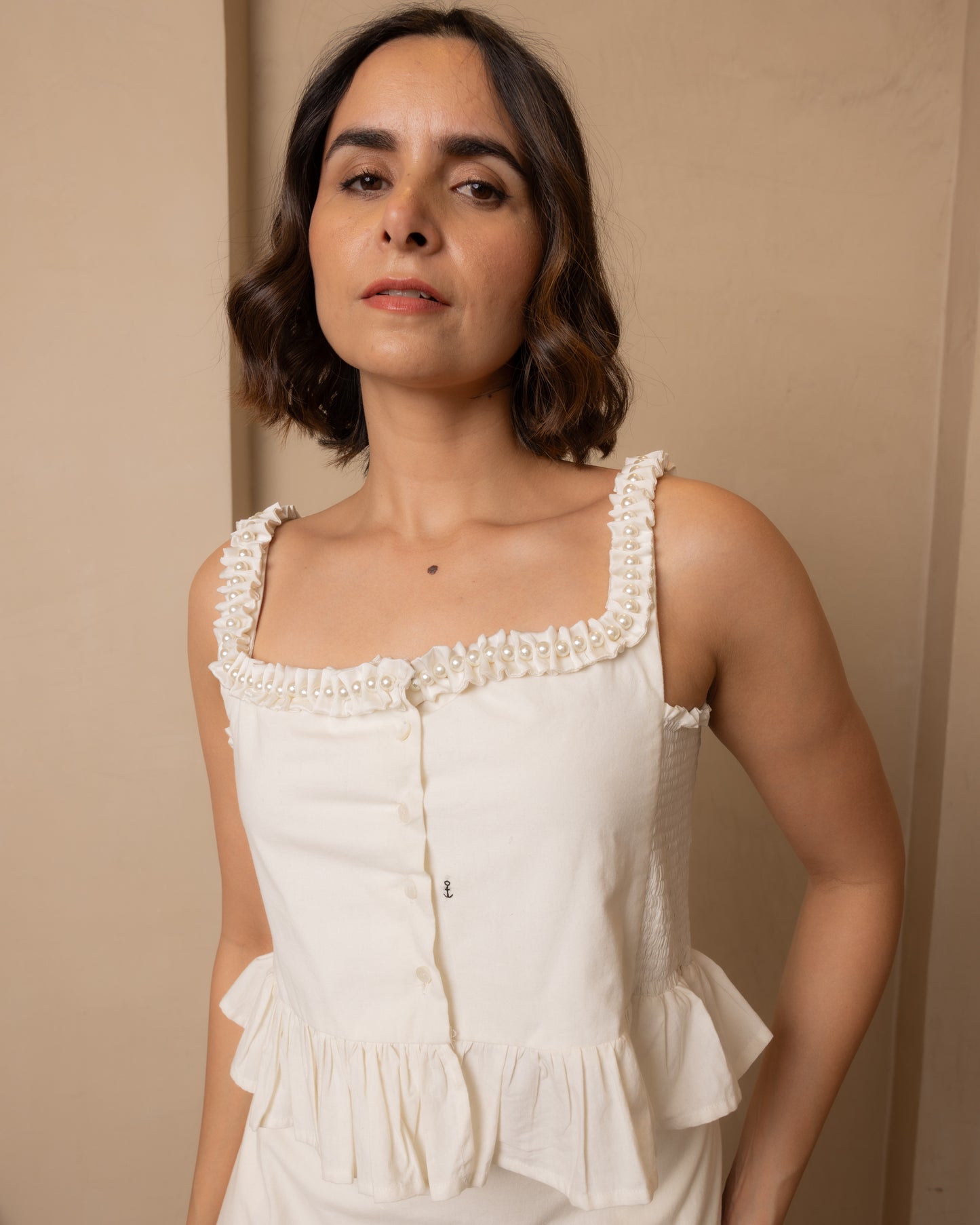 Zoe Top and Skirt Set (Beige)