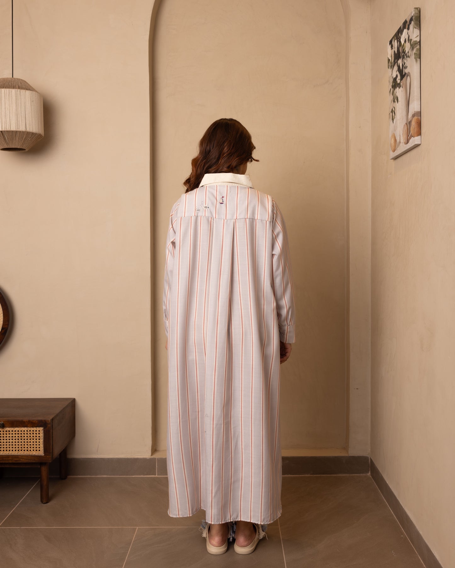 Marina Dress (Beige and Grey)