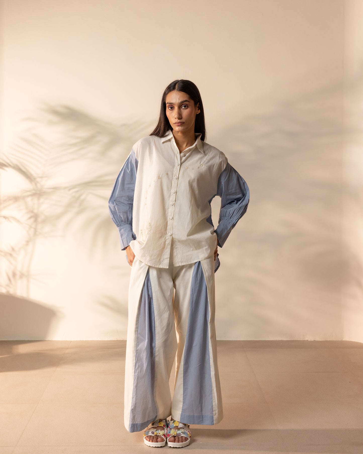 Breeze Pant - Baby Blue + Beige