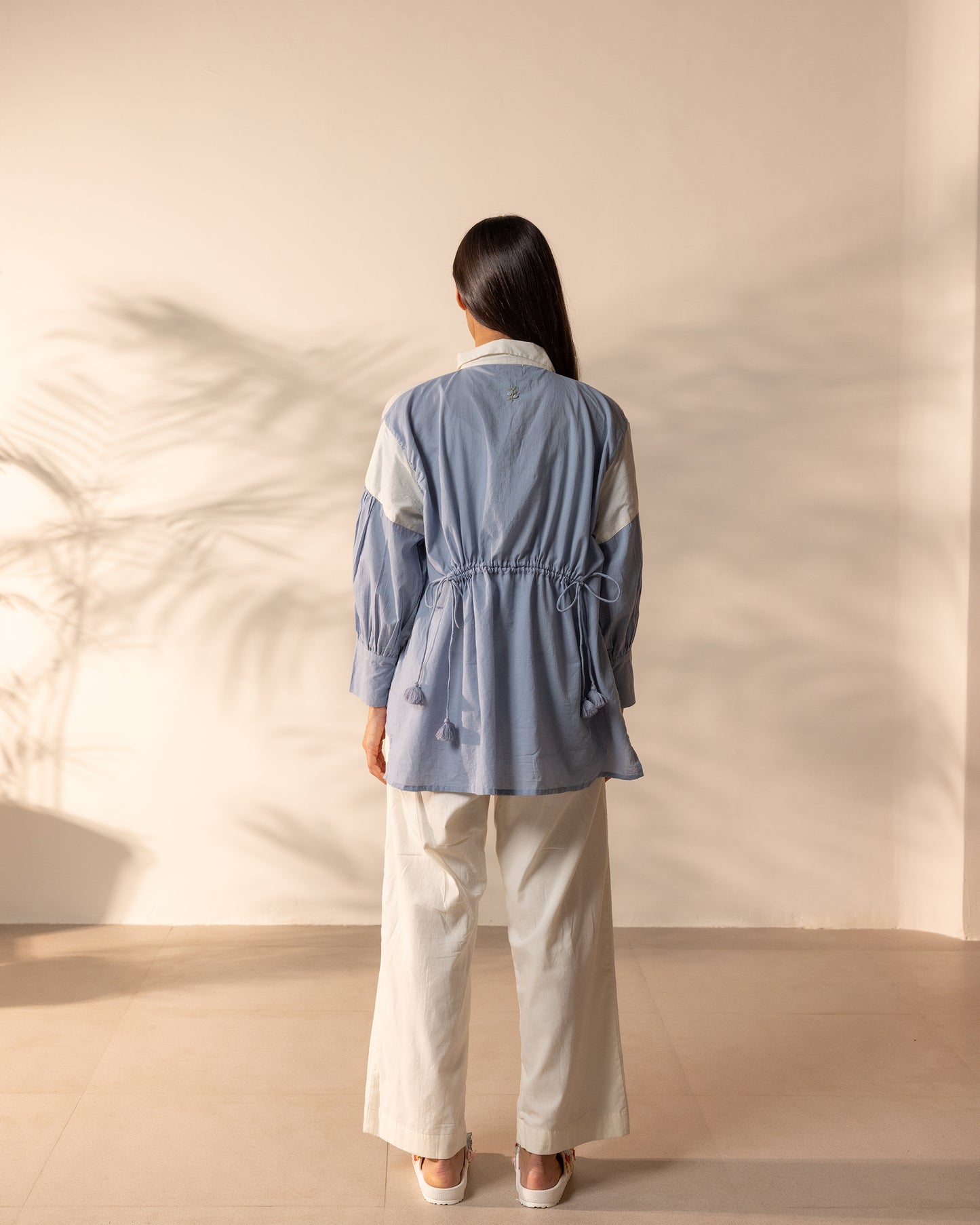 Breeze Shirt - Baby Blue + Beige