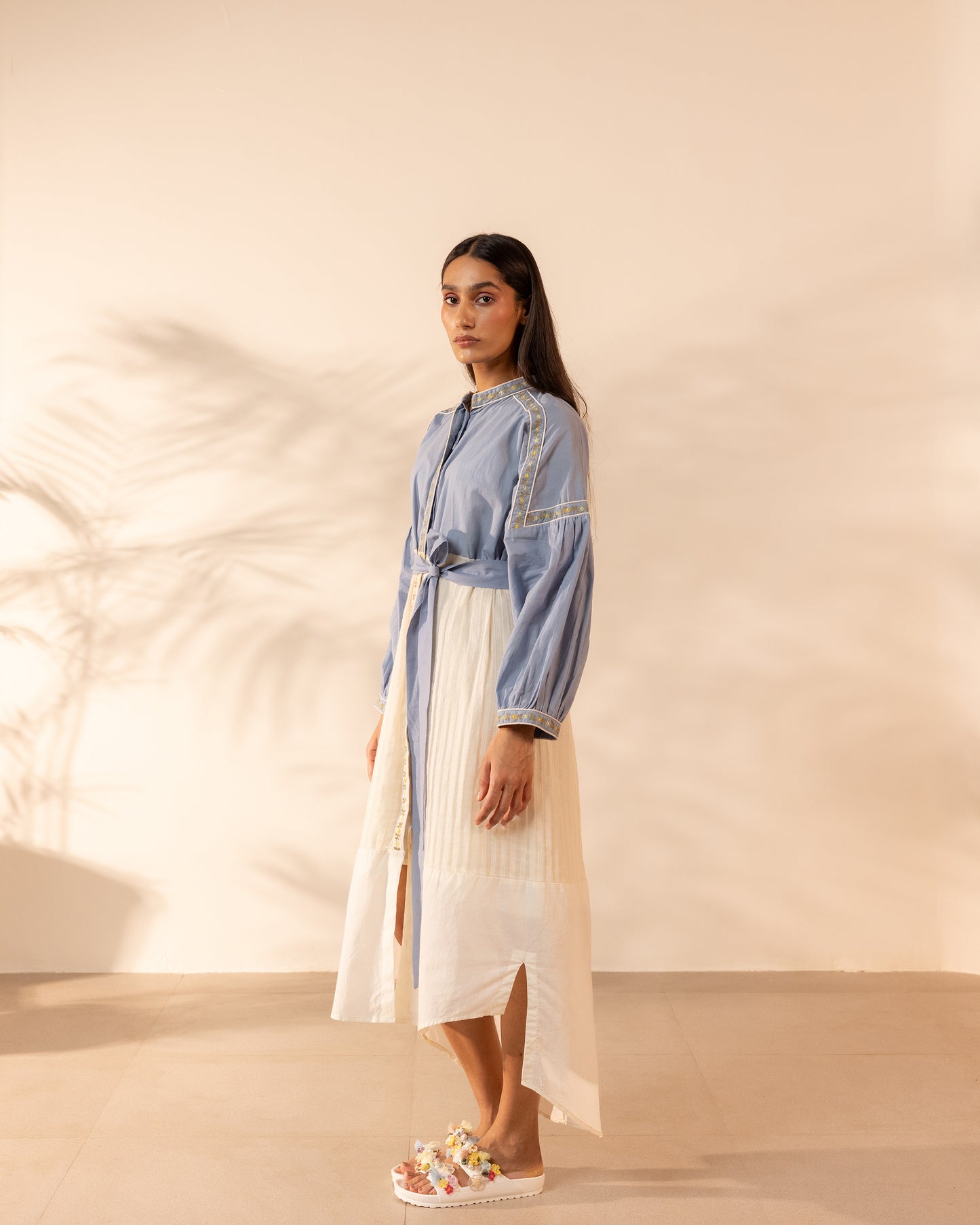 Citrus Glow Dress - Blue + Beige