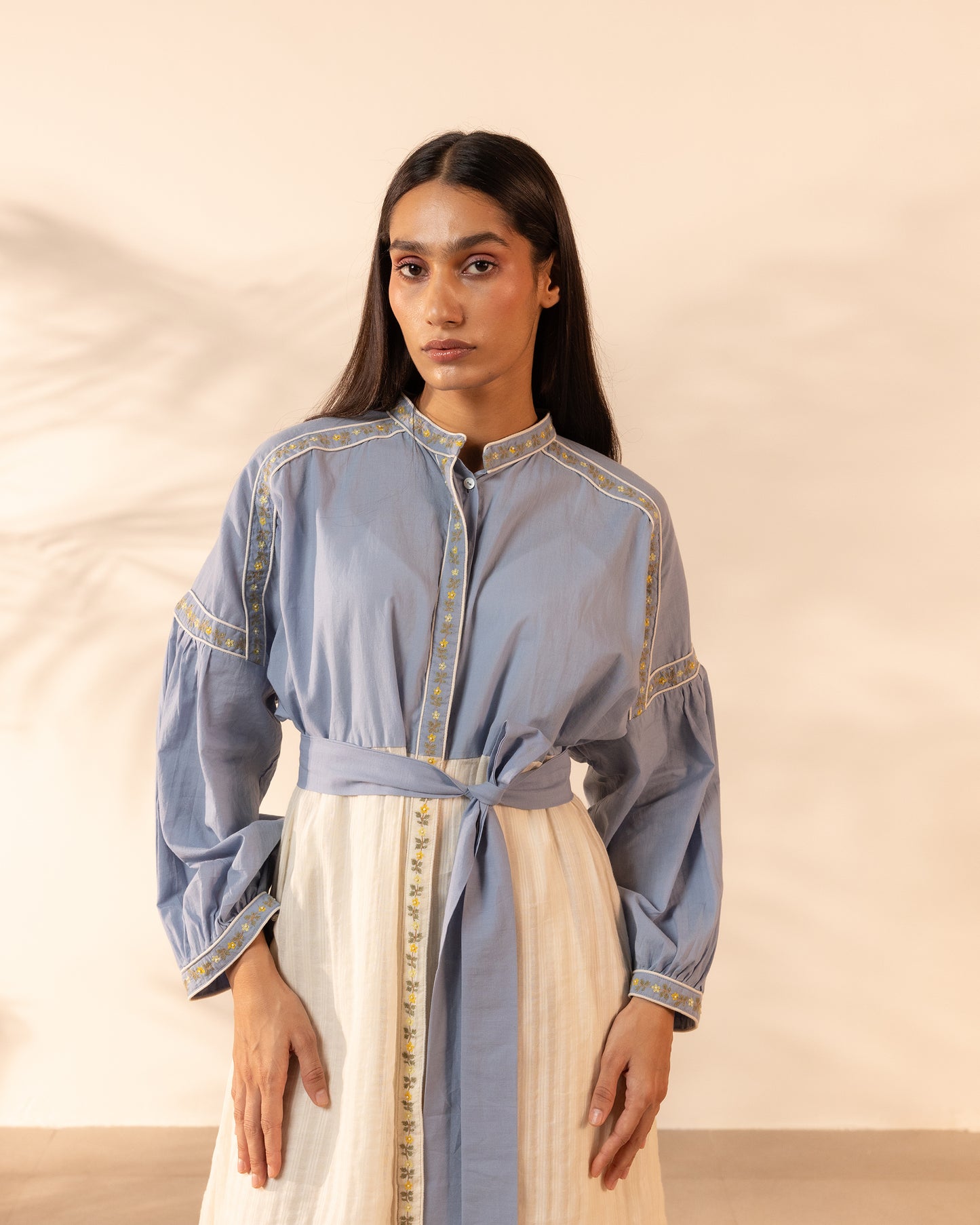 Citrus Glow Dress - Blue + Beige