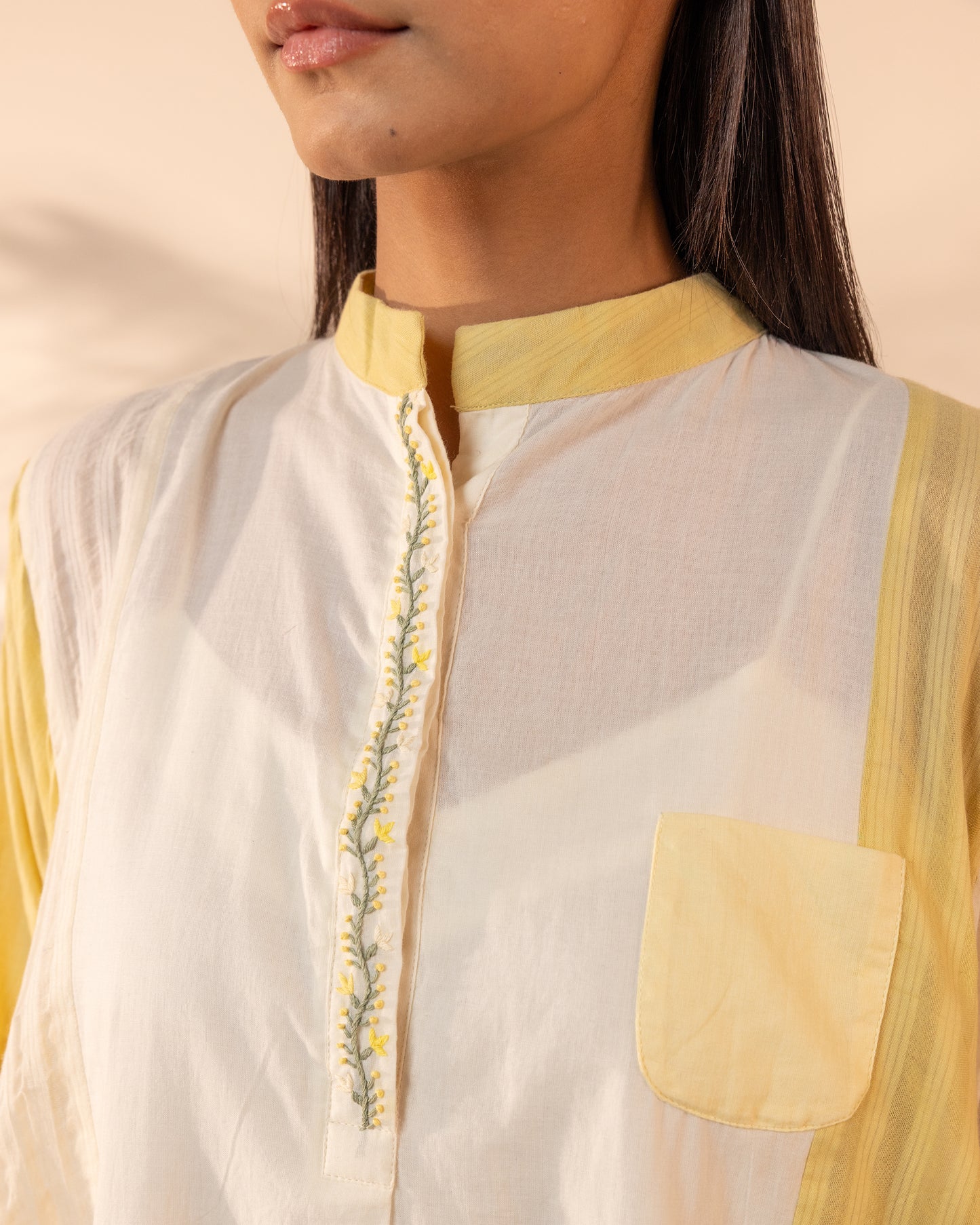 Blush Wind Dress - Yellow + Beige