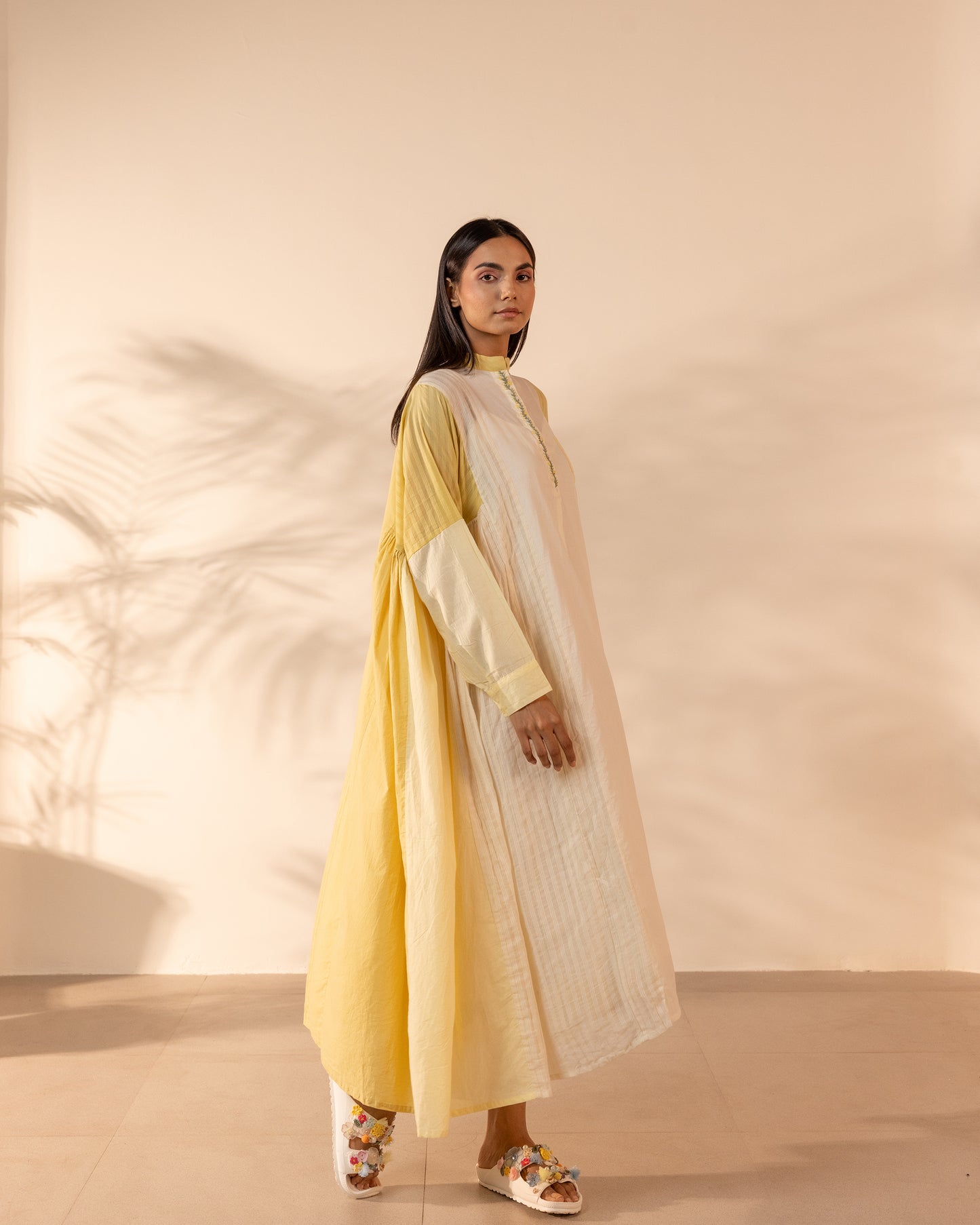 Blush Wind Dress - Yellow + Beige