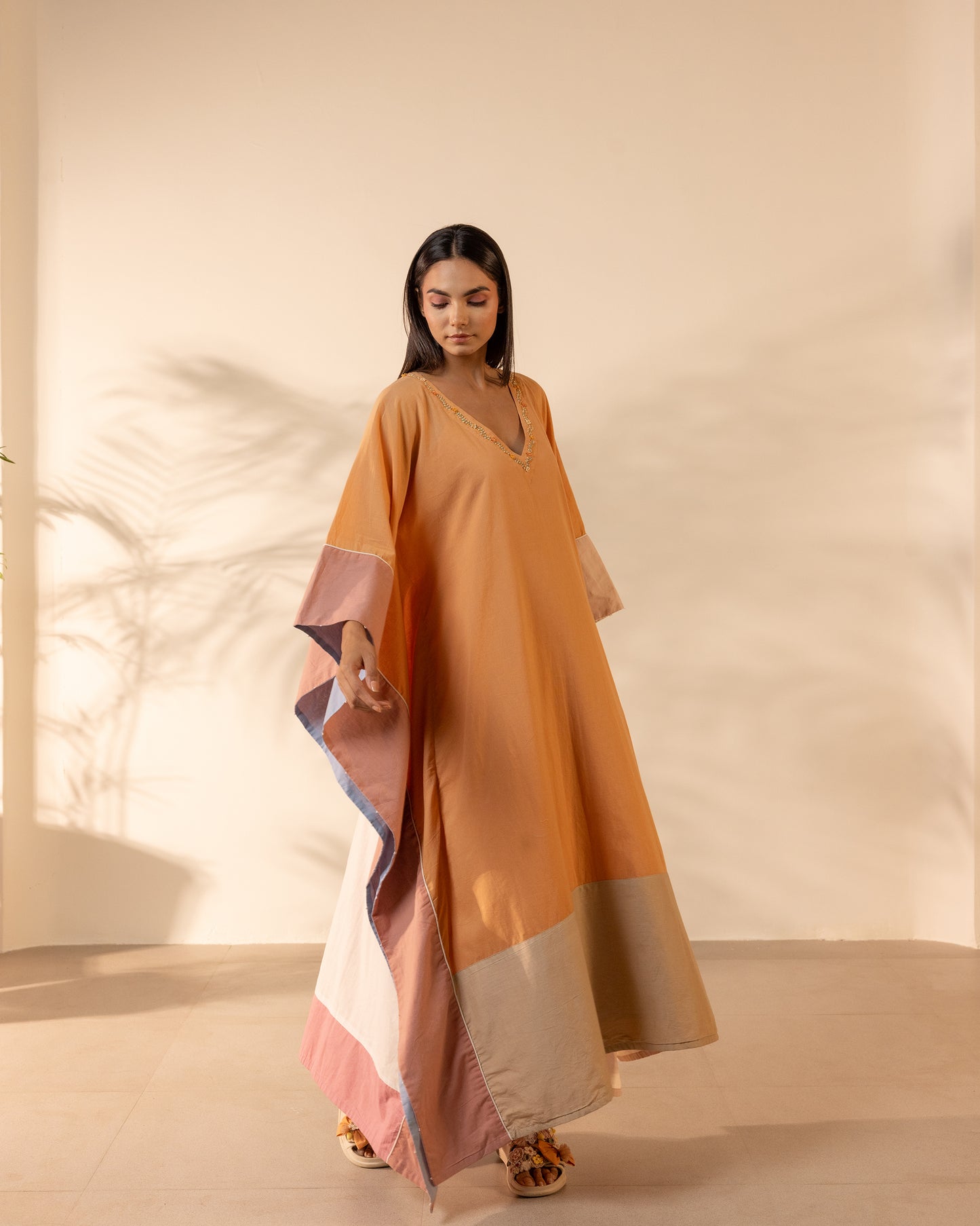 Orange Peel Kaftan - Orange