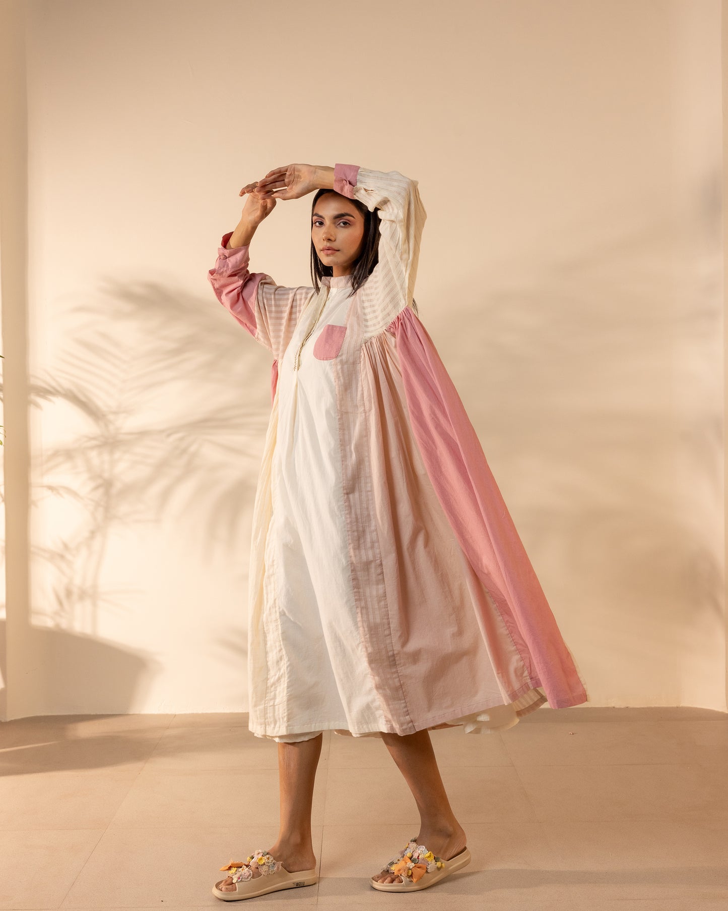 Blush Wind Dress - Pink + Beige