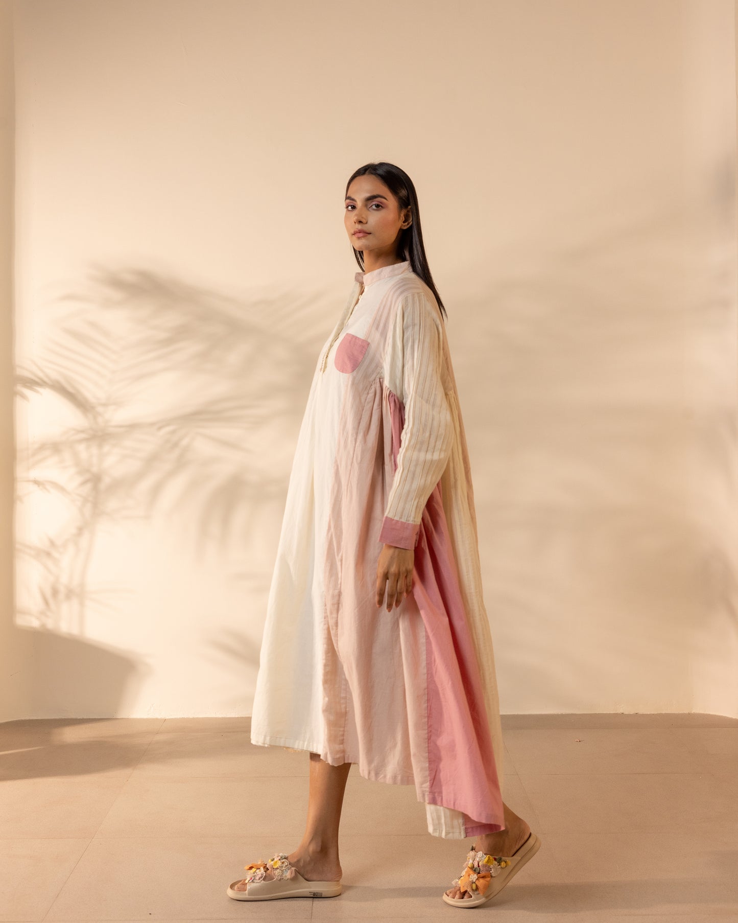 Blush Wind Dress - Pink + Beige