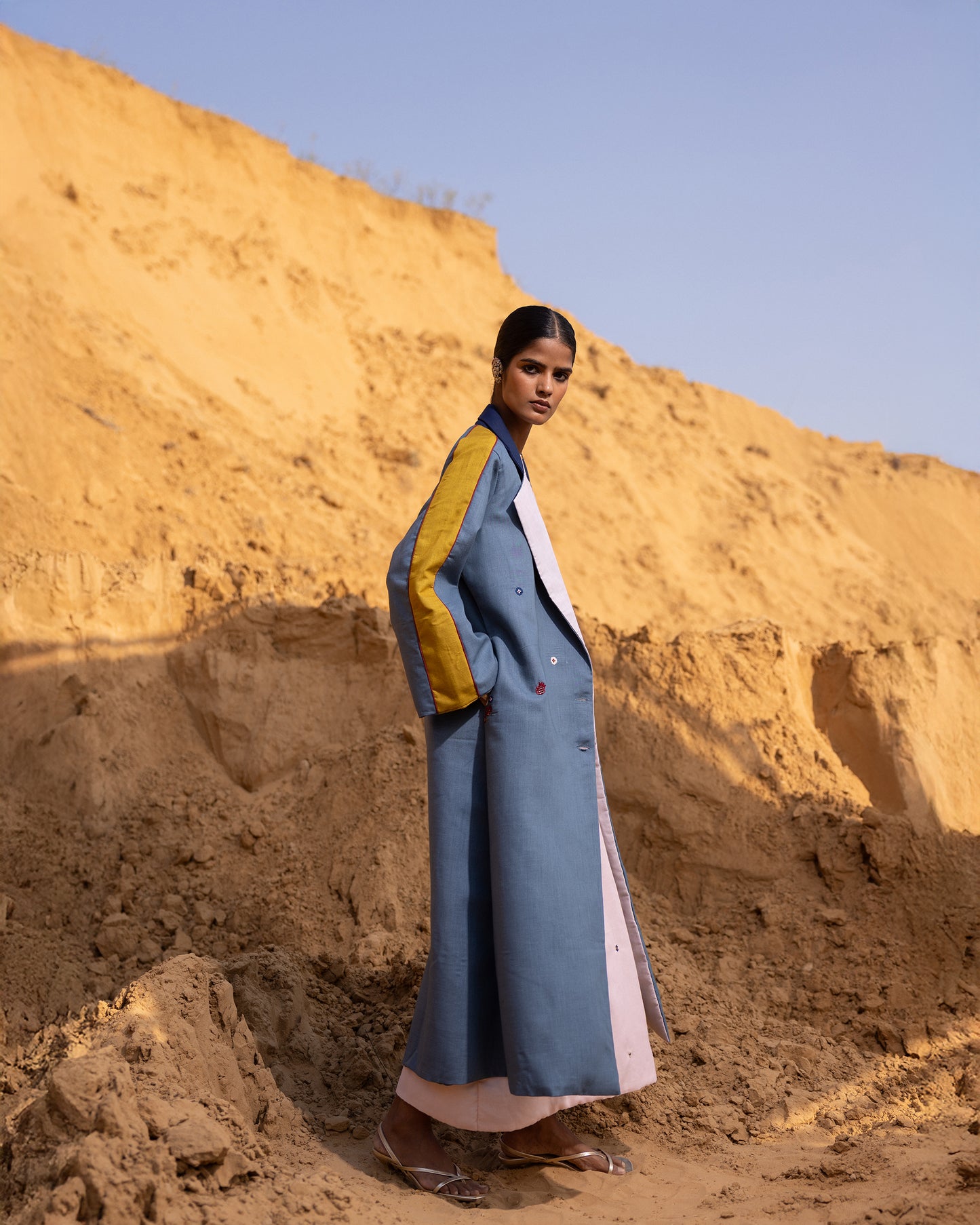 Syntra Dress & Jacket Set - Desert Sand & Normandy