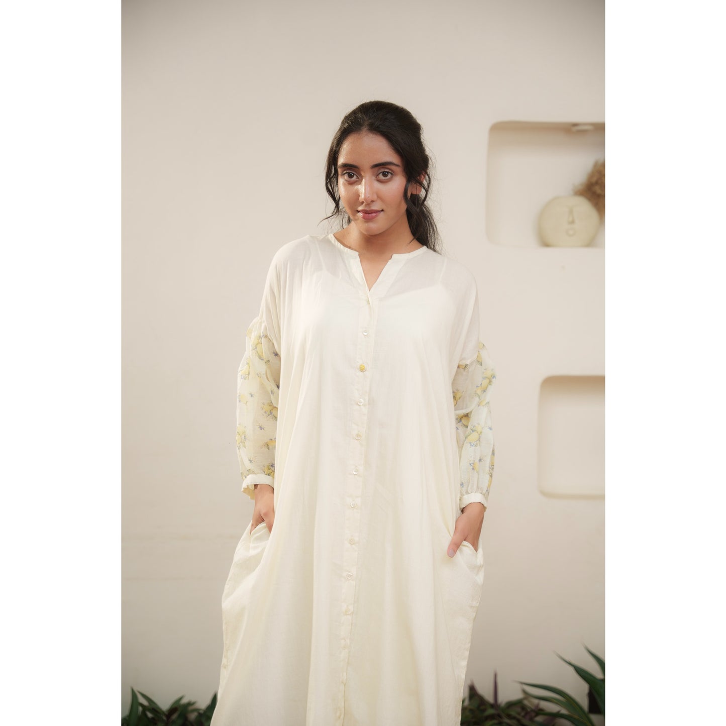 Capsule 8 - Yellow Chanderi and Cotton Dress