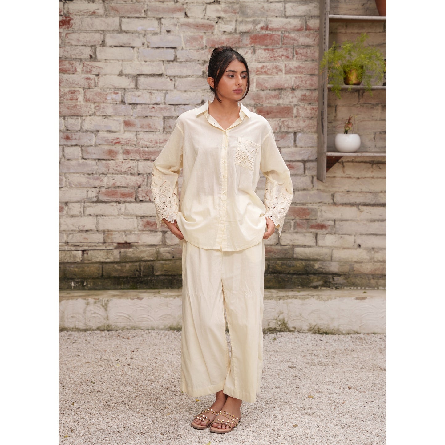 Capsule 5 - Beige Cotton Top and Pant Set