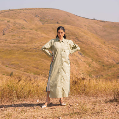 Green Cascade Long Dress - OurDve