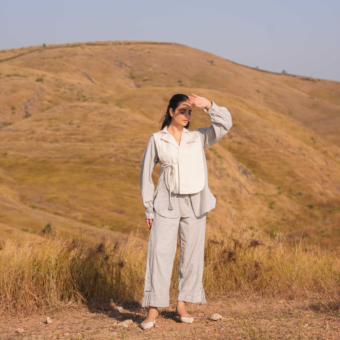 Whisper Wind Shirt and Pant Set - Grey