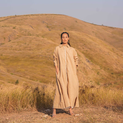 Brown Rio Cotton Midi Dress - OurDve