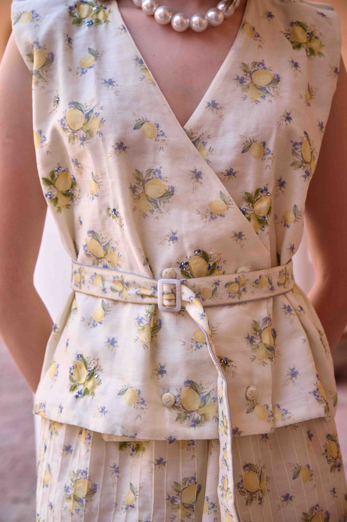 Jim Top and Skirt Set - Lemon Yellow Printed