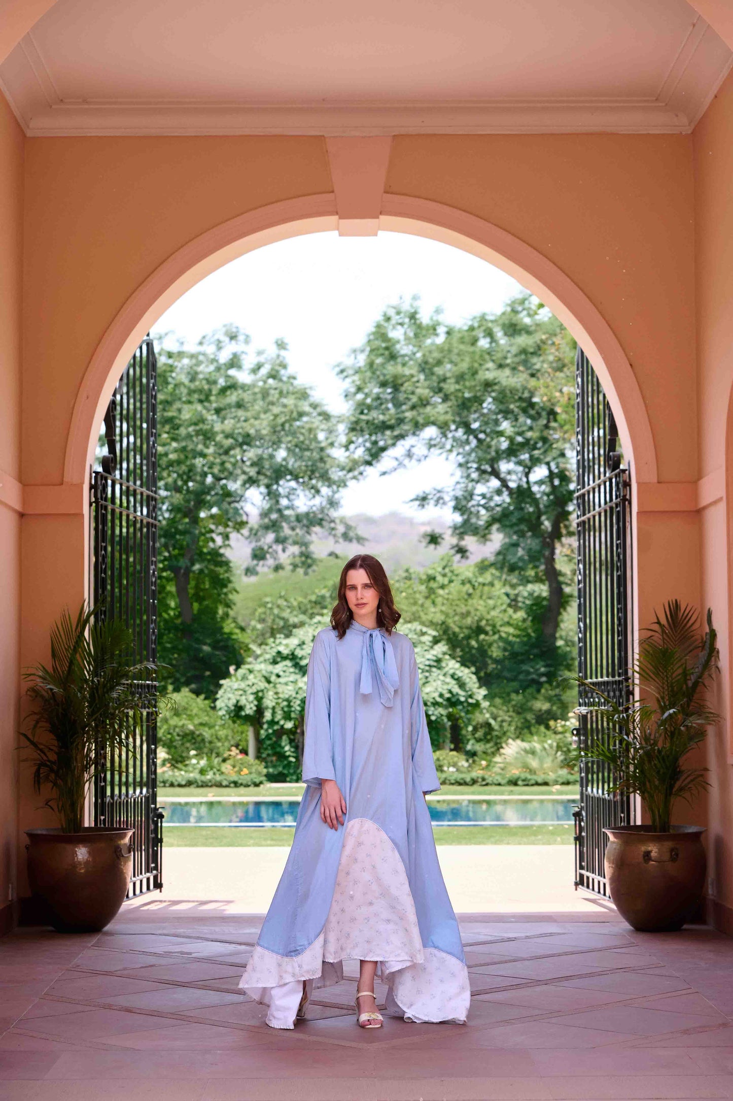 Ruby Dress - Blue and White