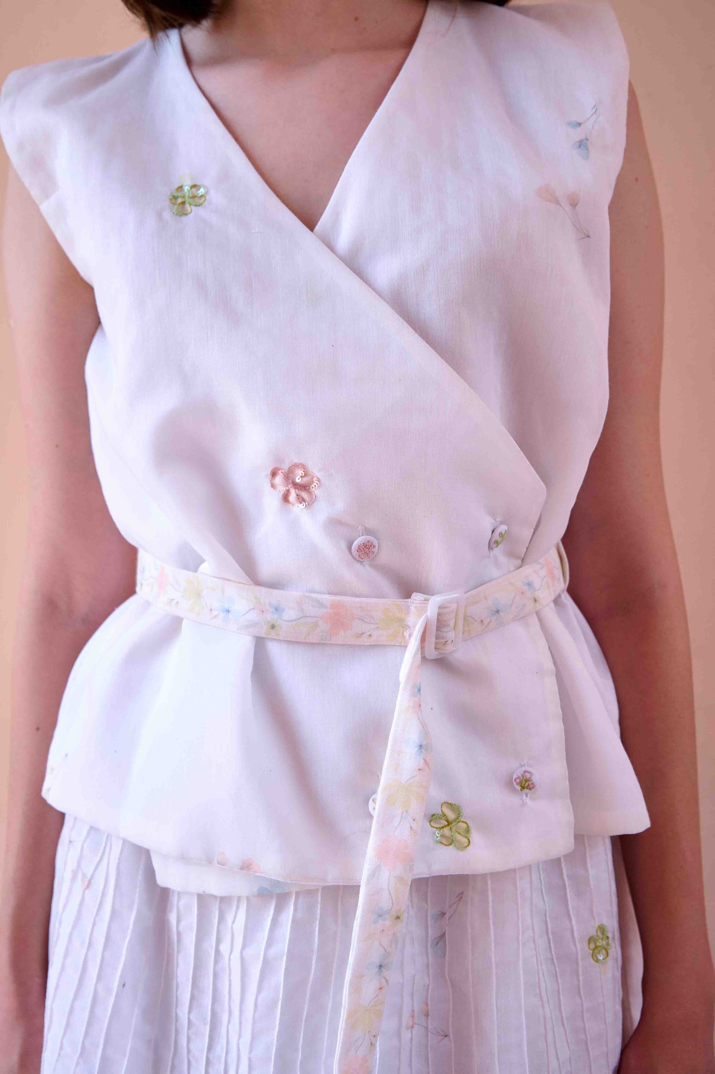 Jim Top and Skirt Set - White