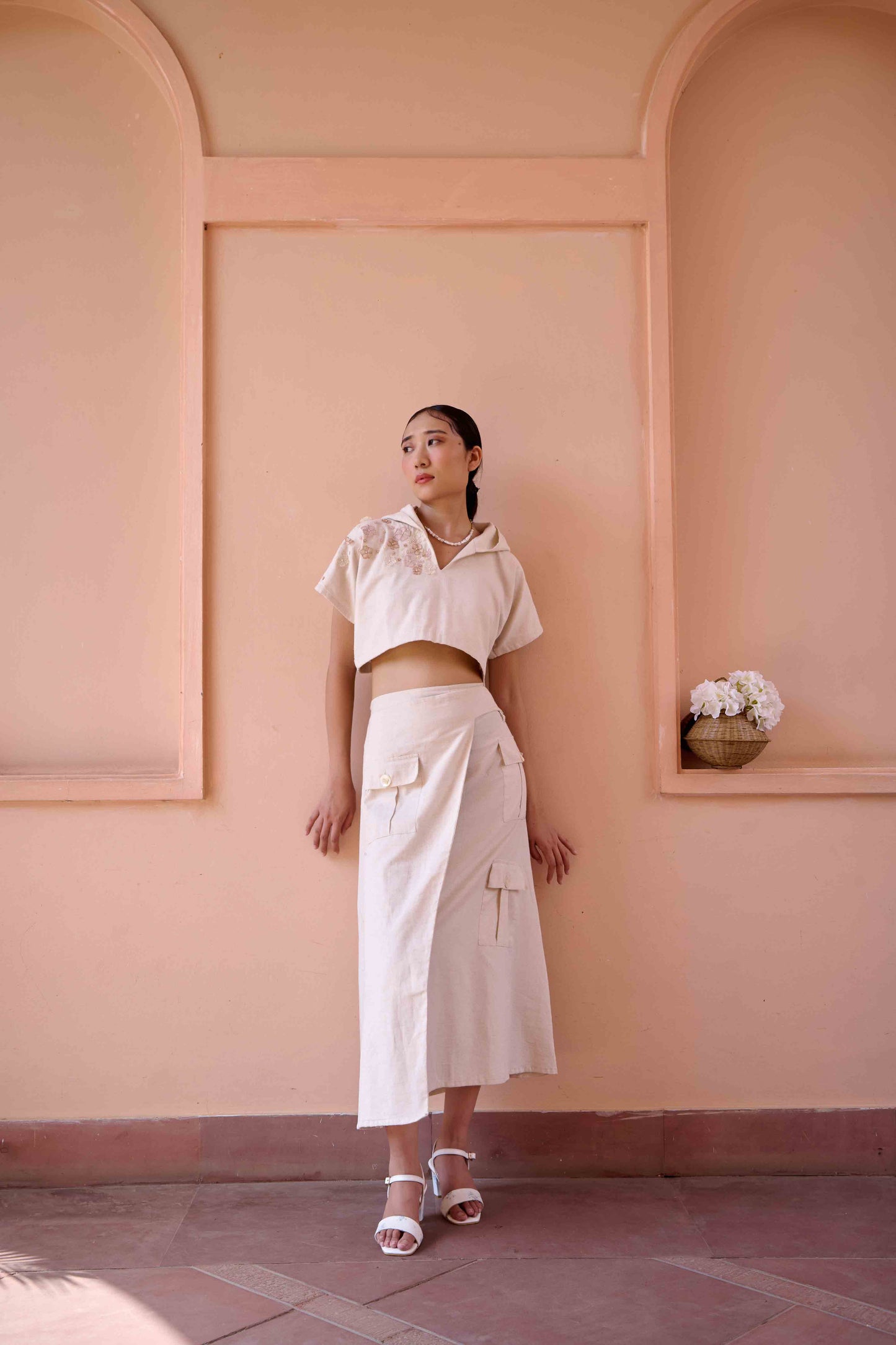 Edwin Top and Skirt Set - Beige