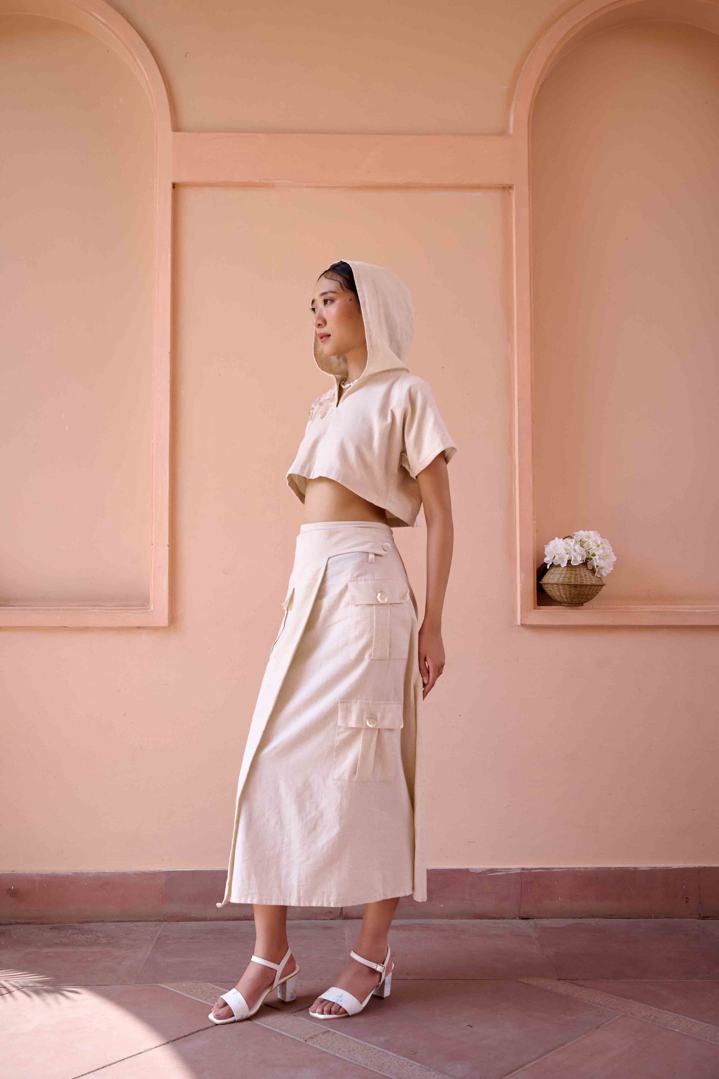 Edwin Top and Skirt Set - Beige