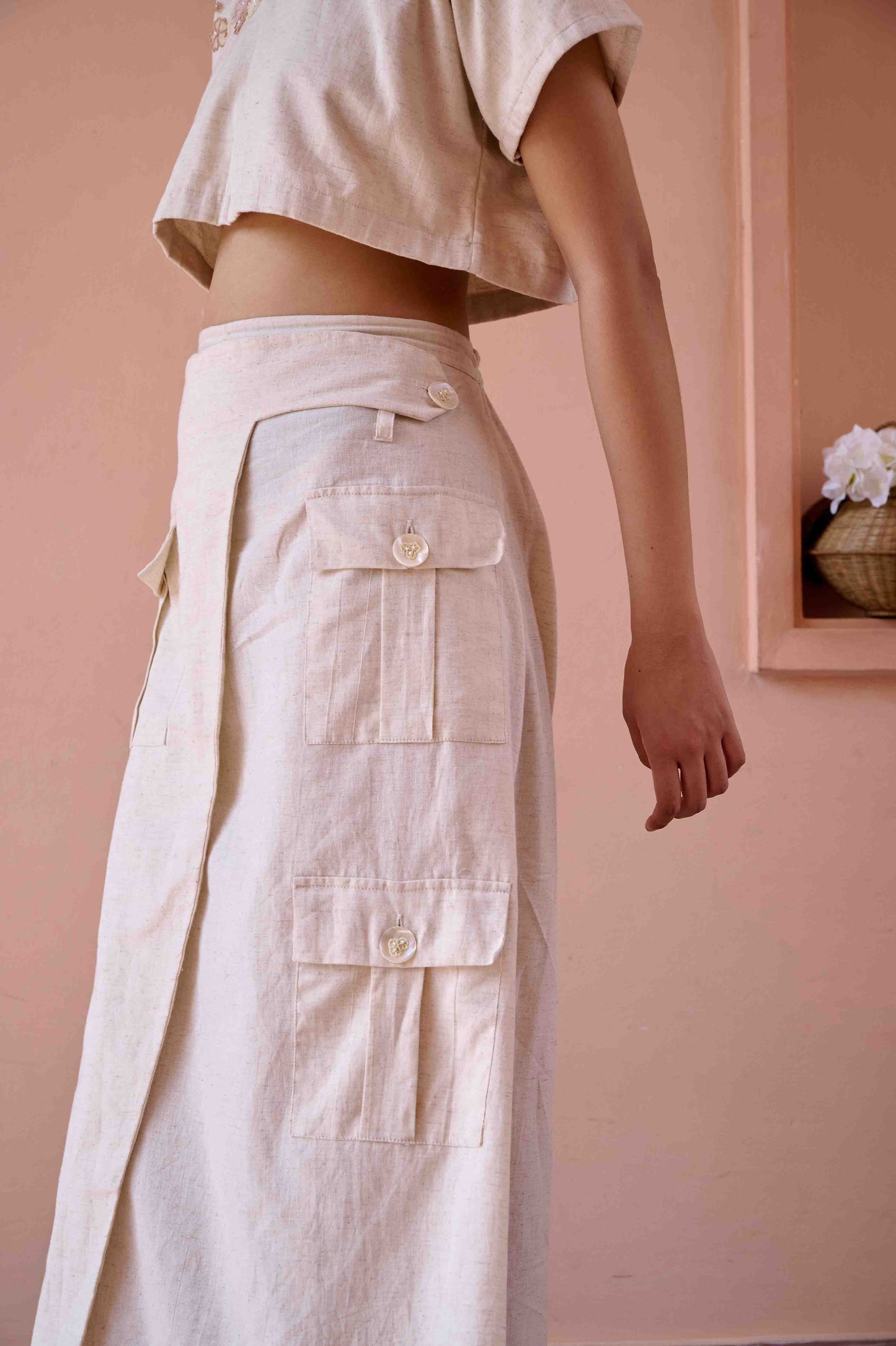 Edwin Top and Skirt Set - Beige