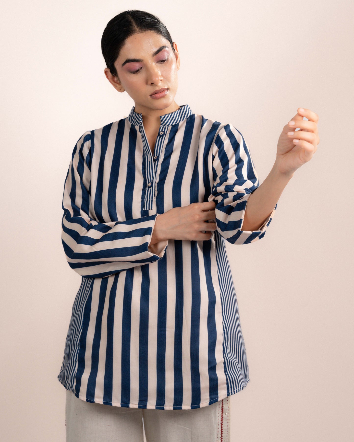 Zuri Shirt - Blue Thick Strip