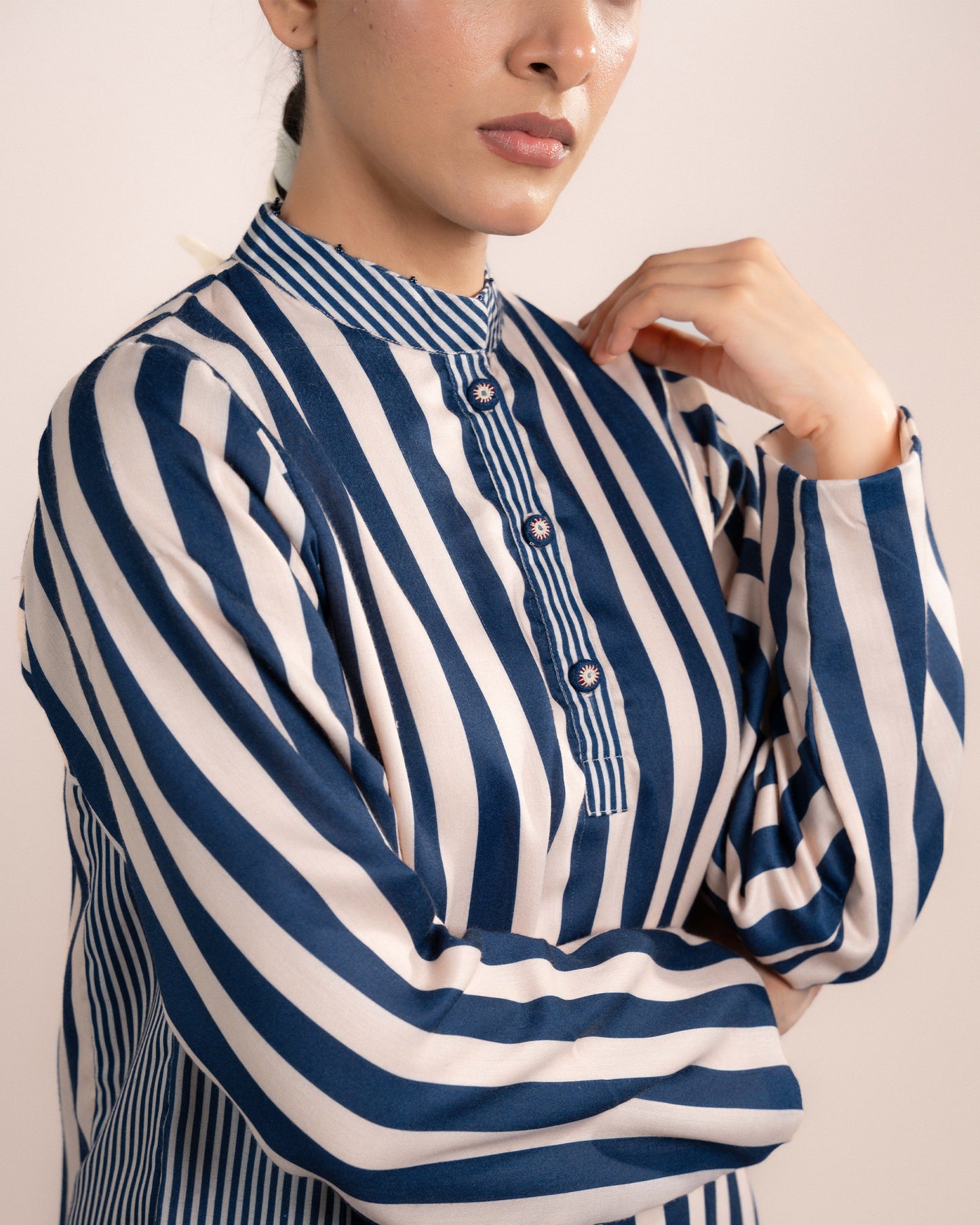 Zuri Shirt - Blue Thick Strip