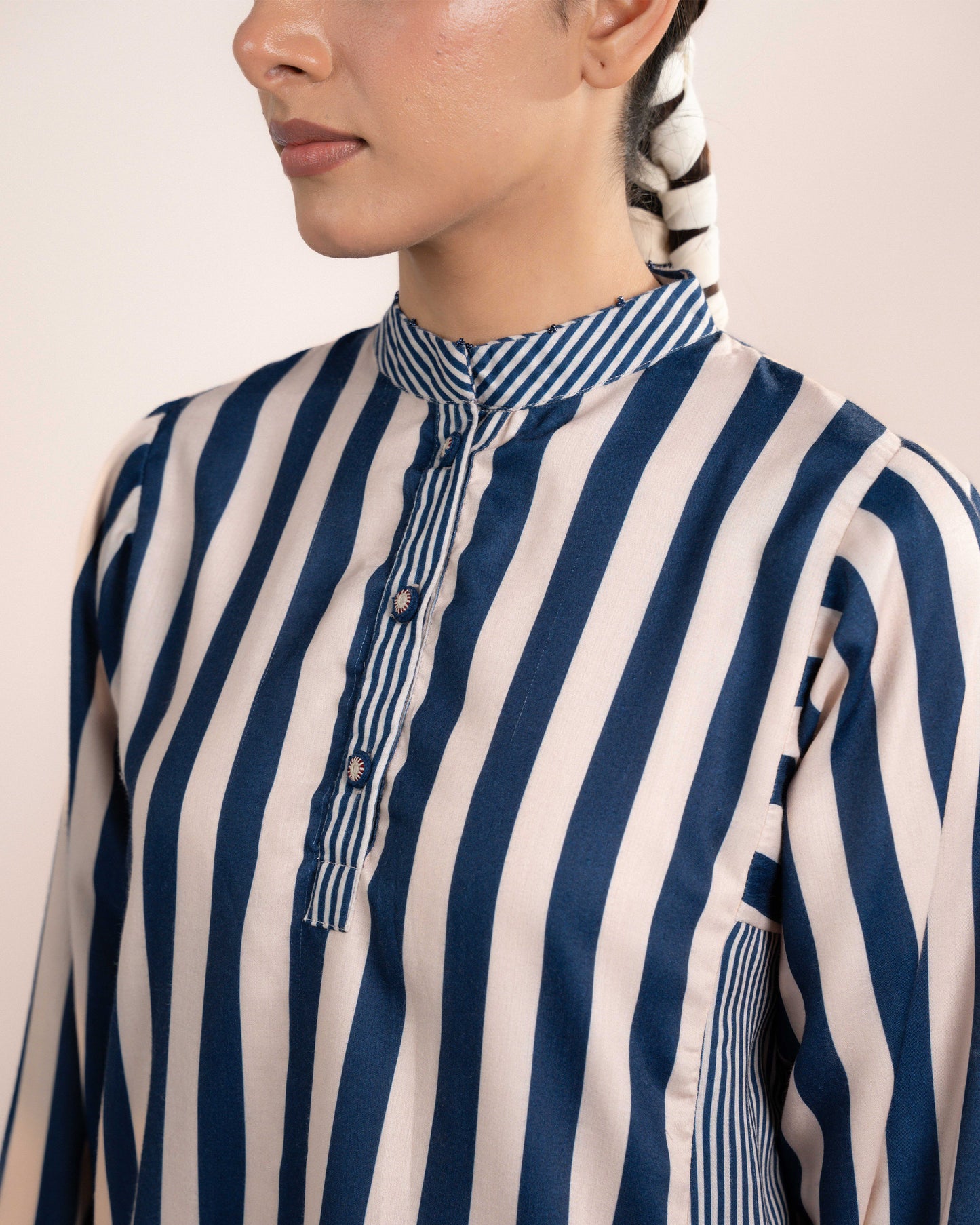 Zuri Shirt - Blue Thick Strip
