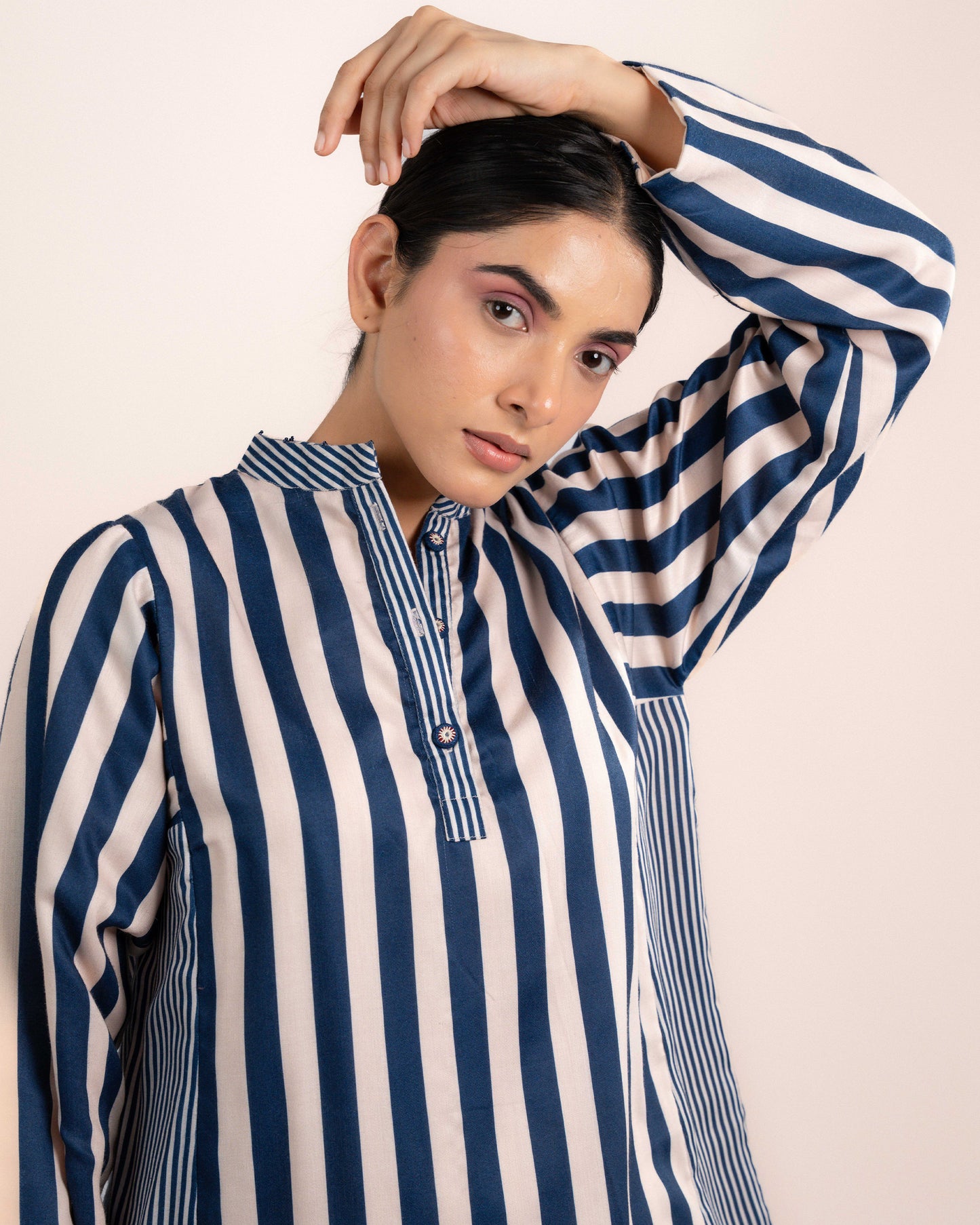 Zuri Shirt - Blue Thick Strip