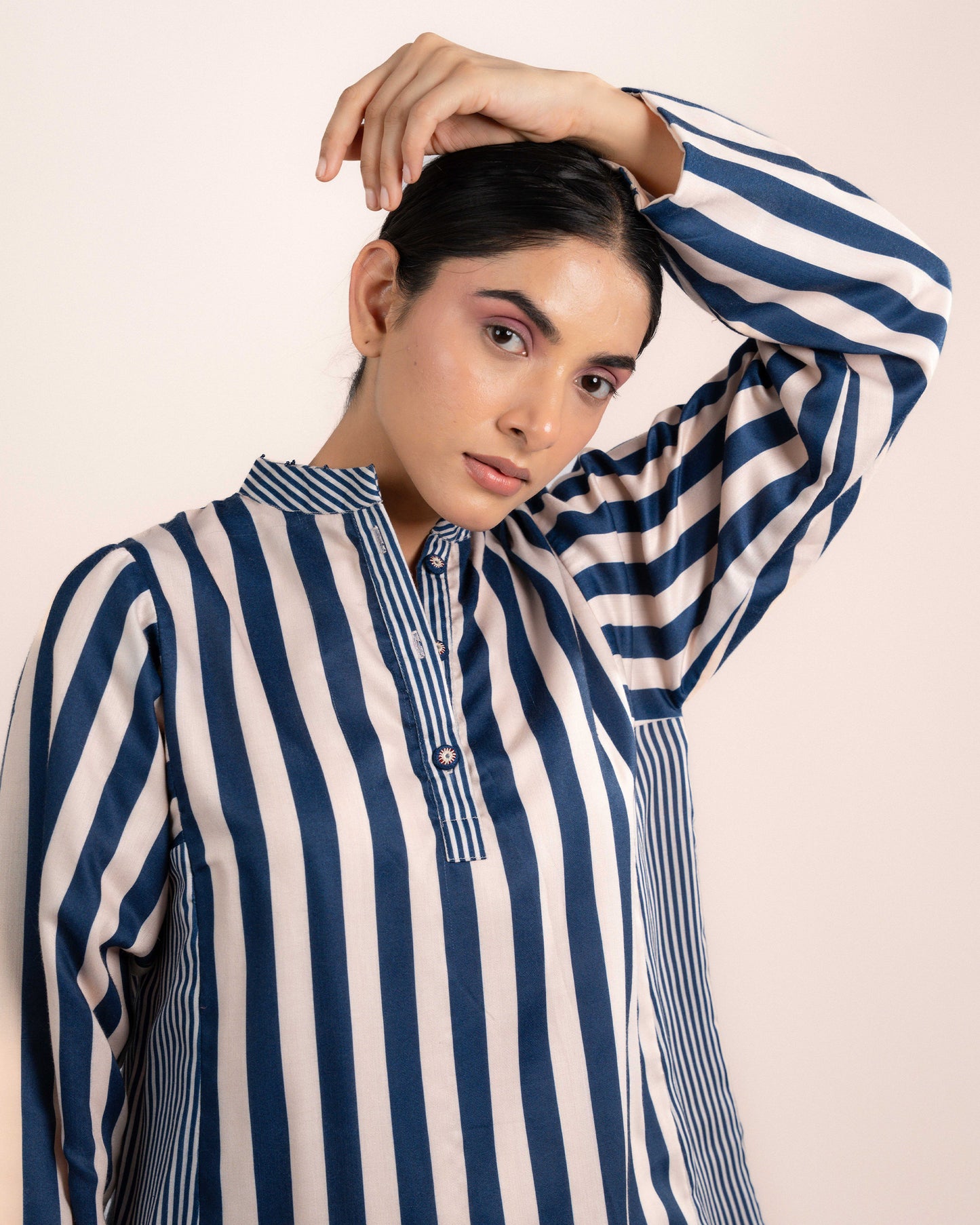 Zuri Shirt - Blue Thick Strip