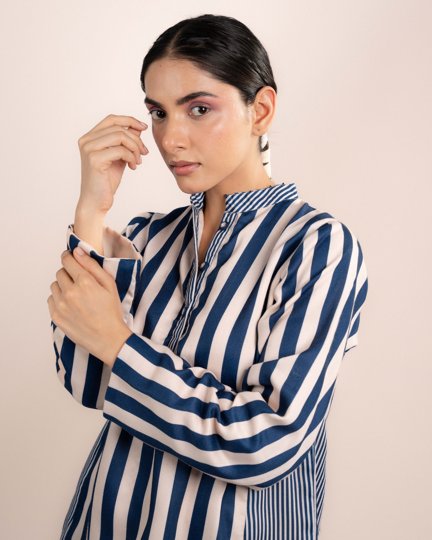 Zuri Shirt - Blue Thick Strip