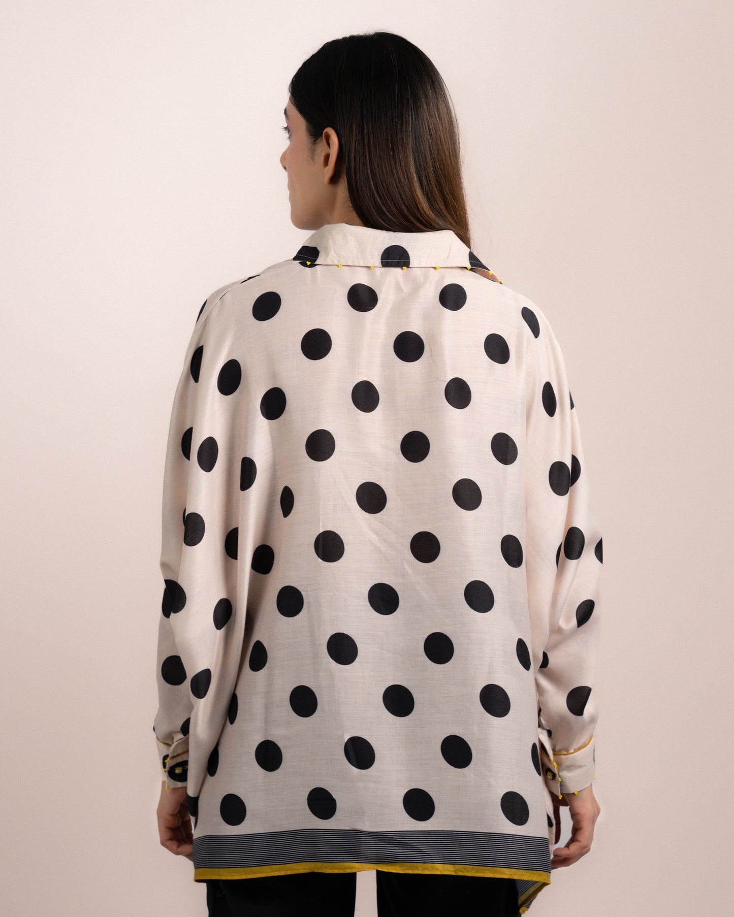 Aira Shirt - Ajrakh Polka Dot Print