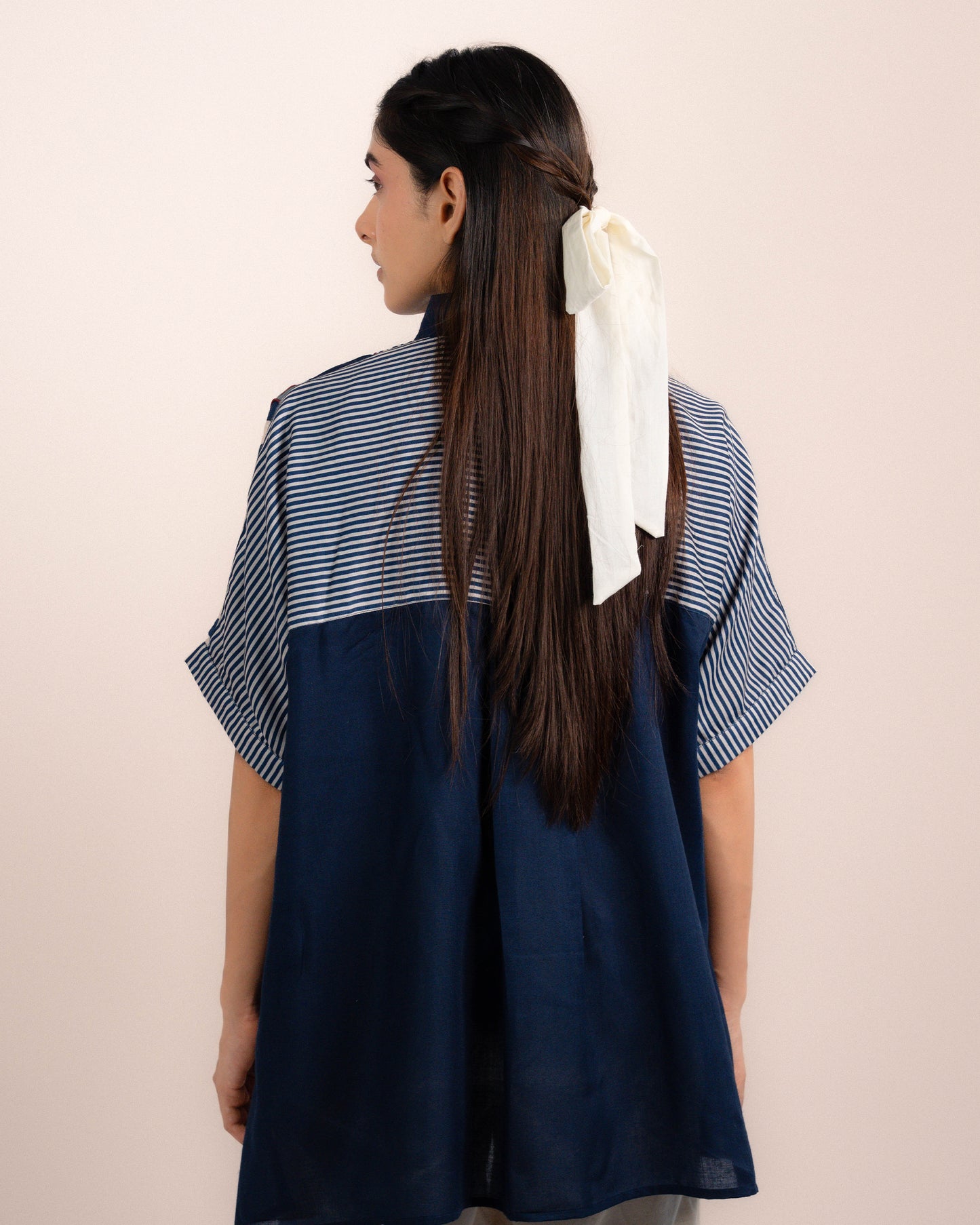 Jojo Shirt - Ajrakh Plain Indigo Blue