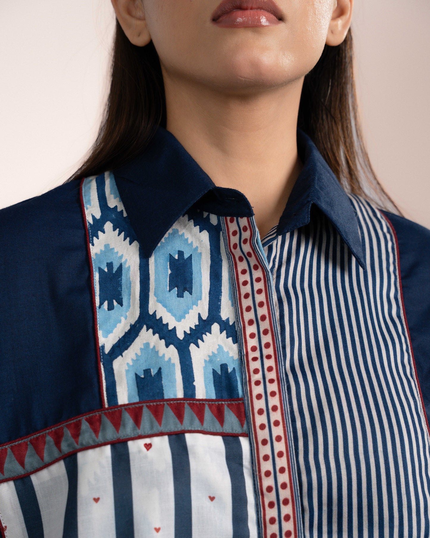 Jojo Shirt - Ajrakh Plain Indigo Blue