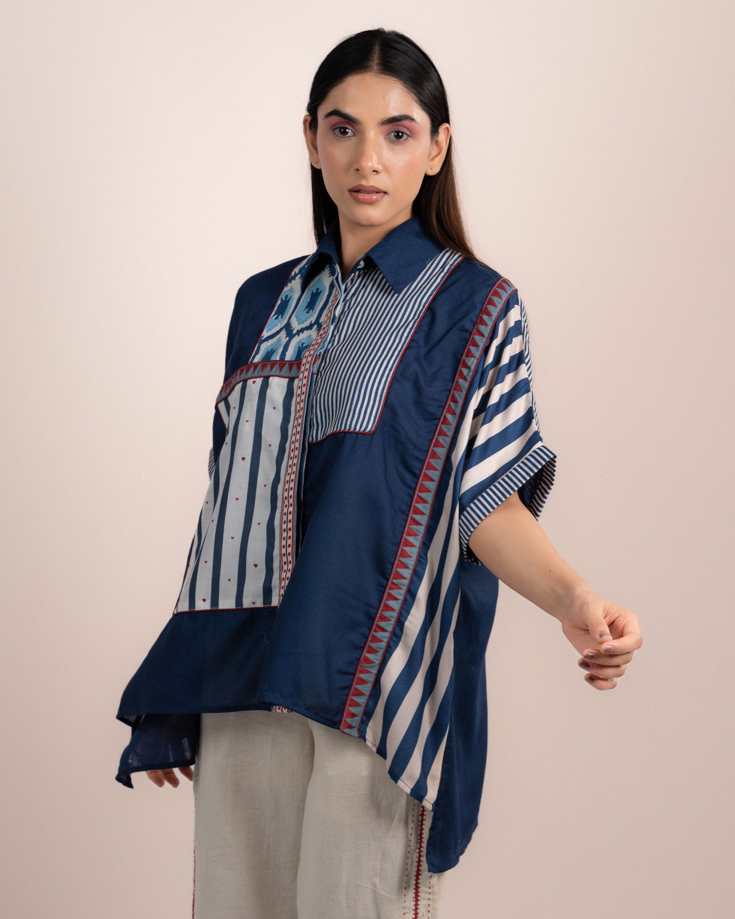 Jojo Shirt - Ajrakh Plain Indigo Blue