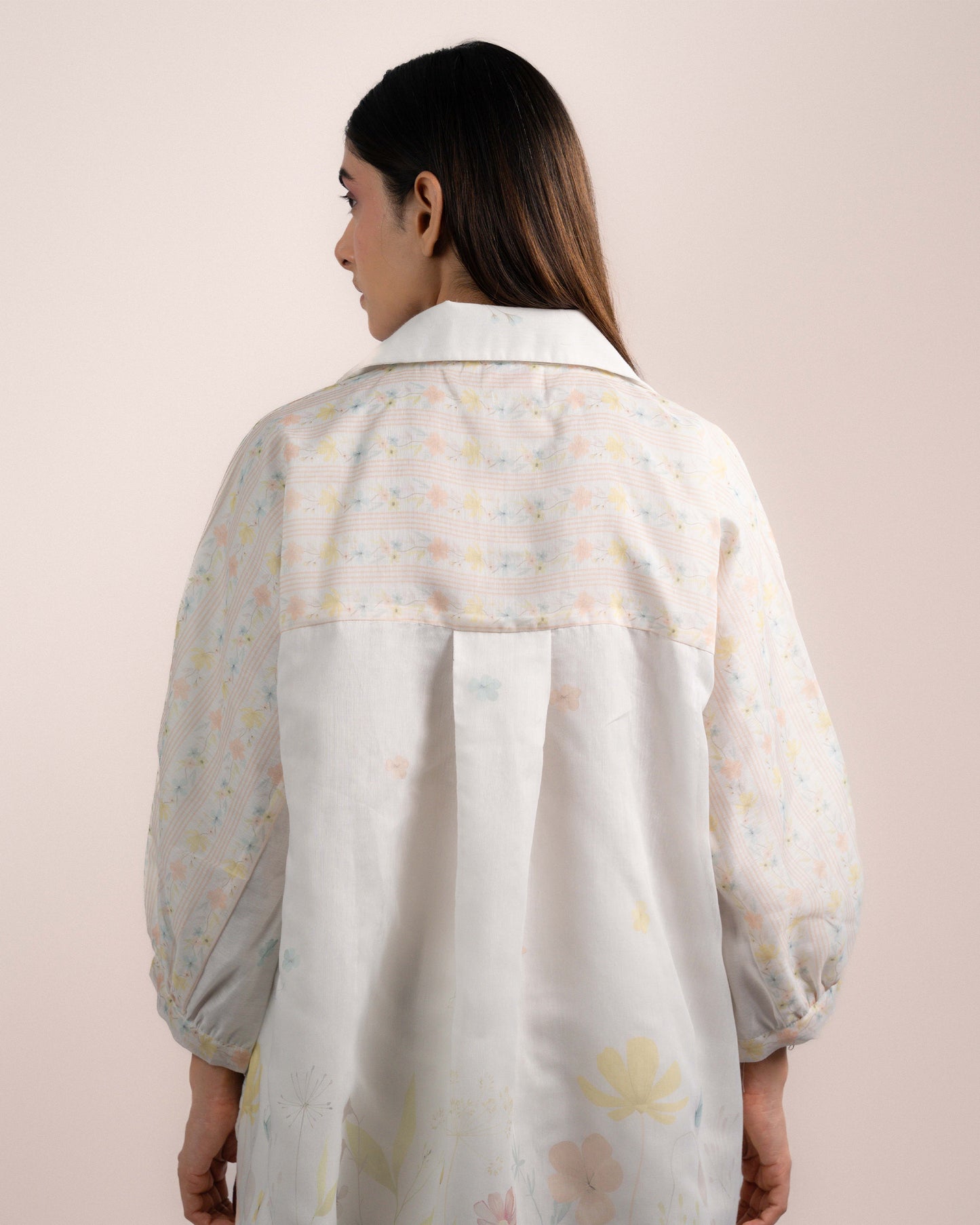 Kira Shirt - Chanderi Garden Print