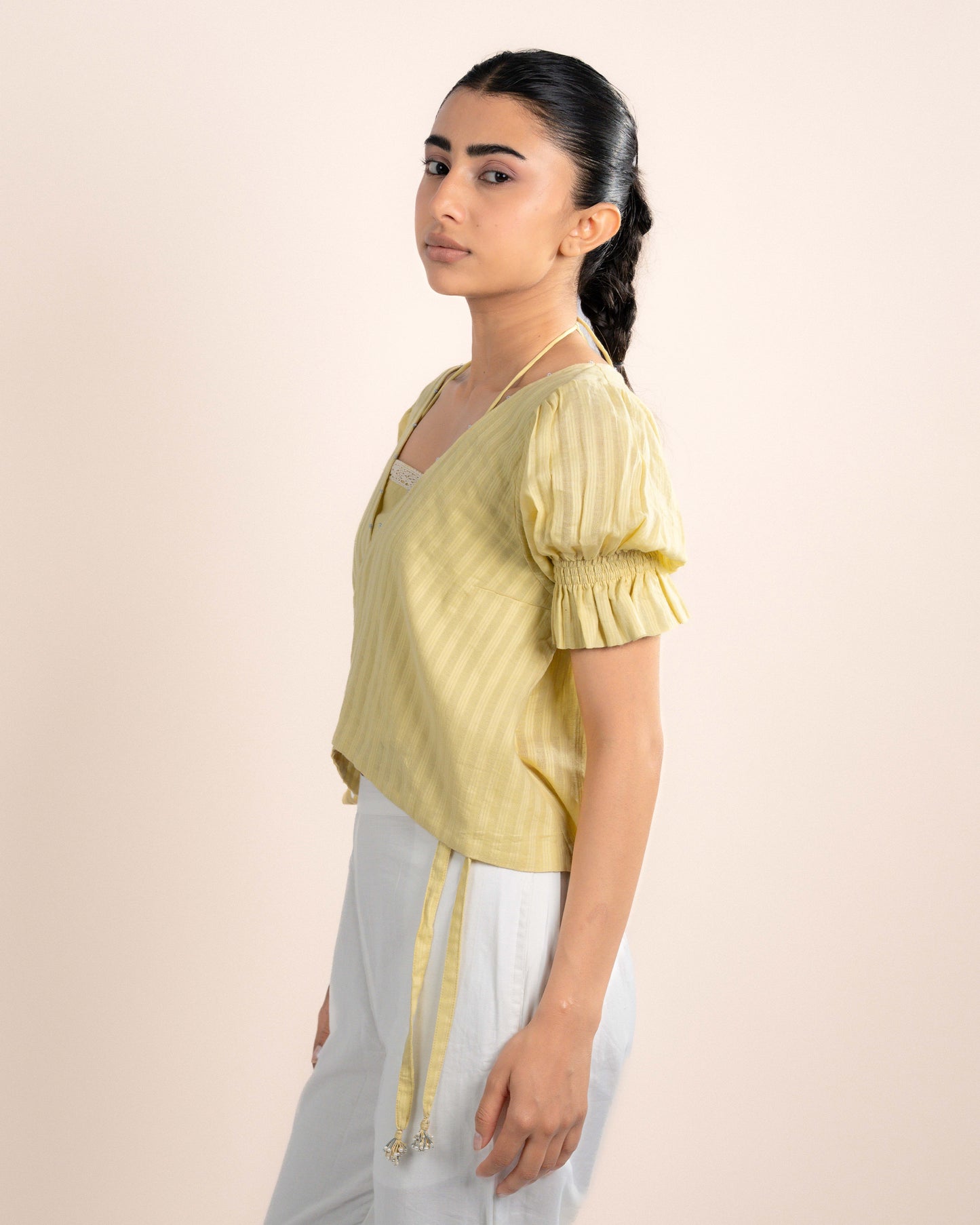 Koi Tube Top + Top - Ochre Yellow Stirp