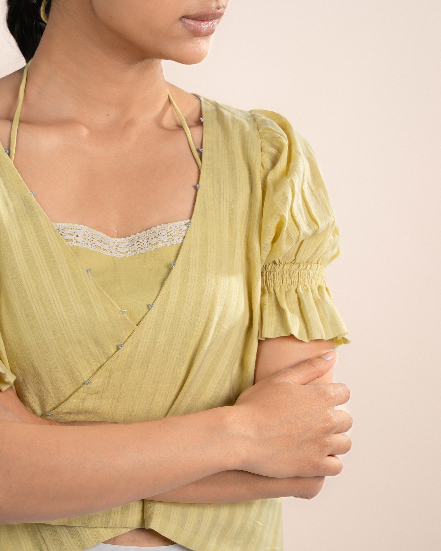 Koi Tube Top + Top - Ochre Yellow Stirp