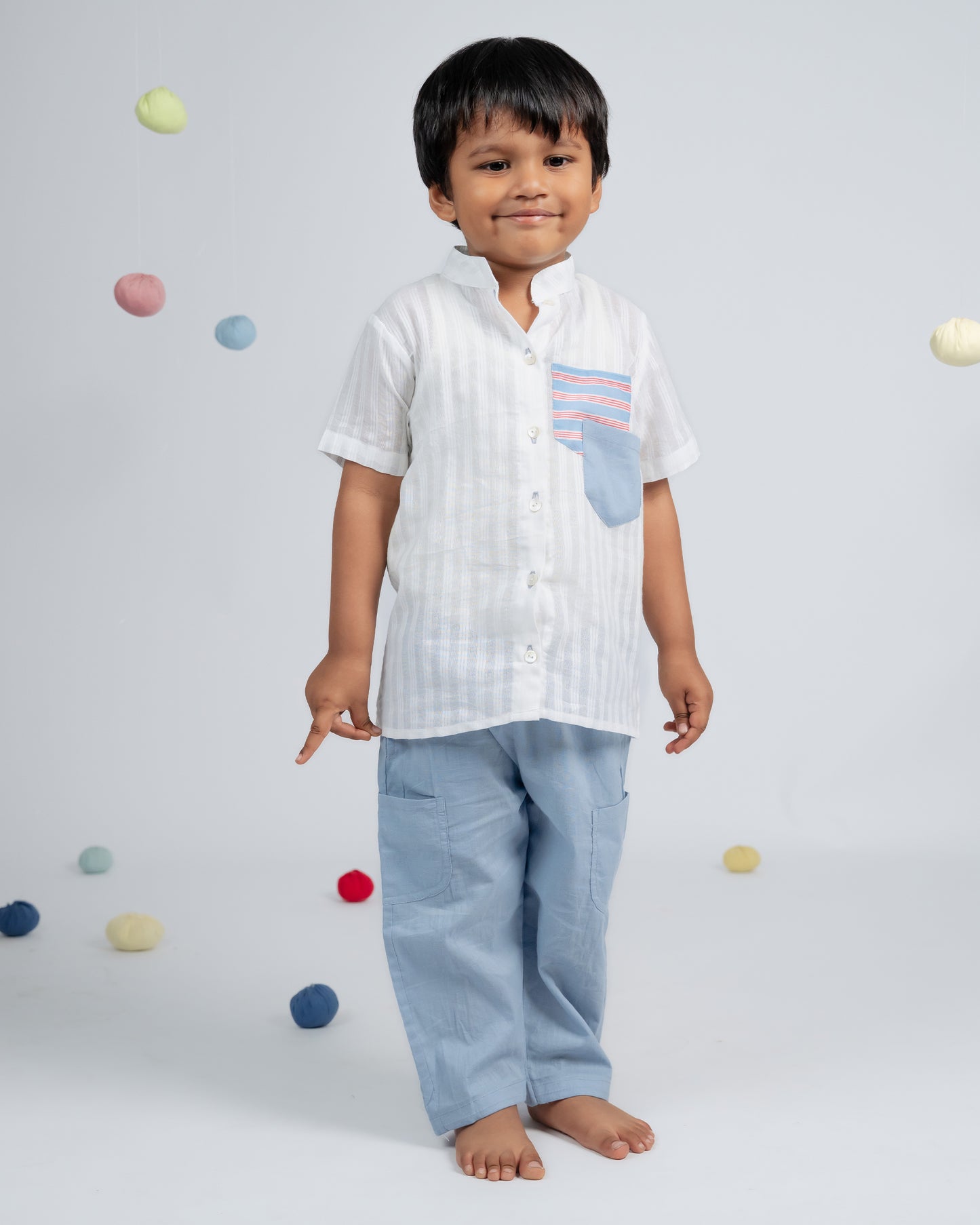 Tiny Trend Set Co-ord Set - White / Blue