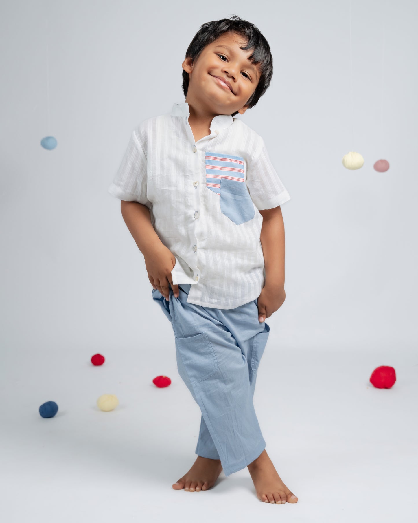 Tiny Trend Set Co-ord Set - White / Blue