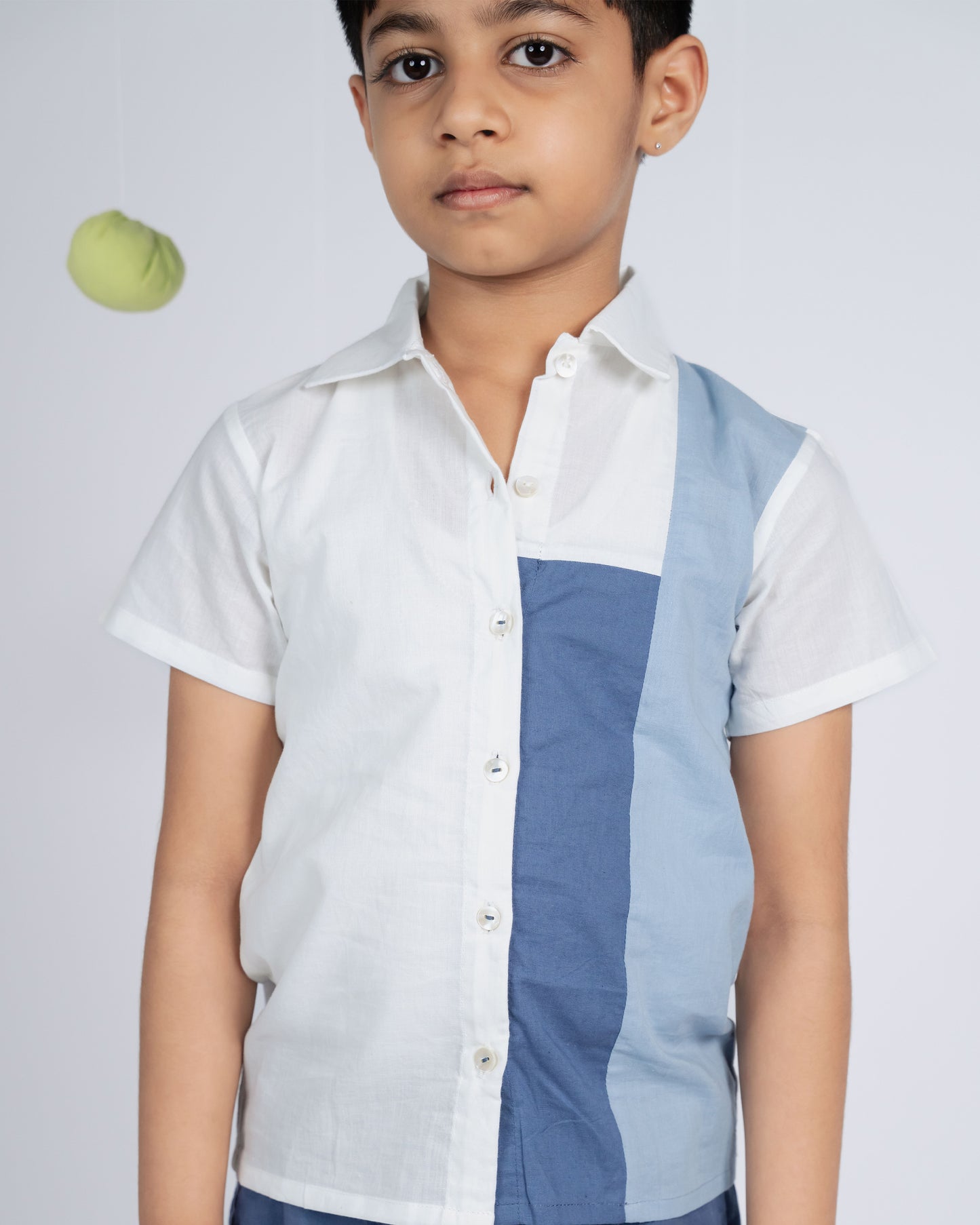 Urban Boy Shirt - White Blue