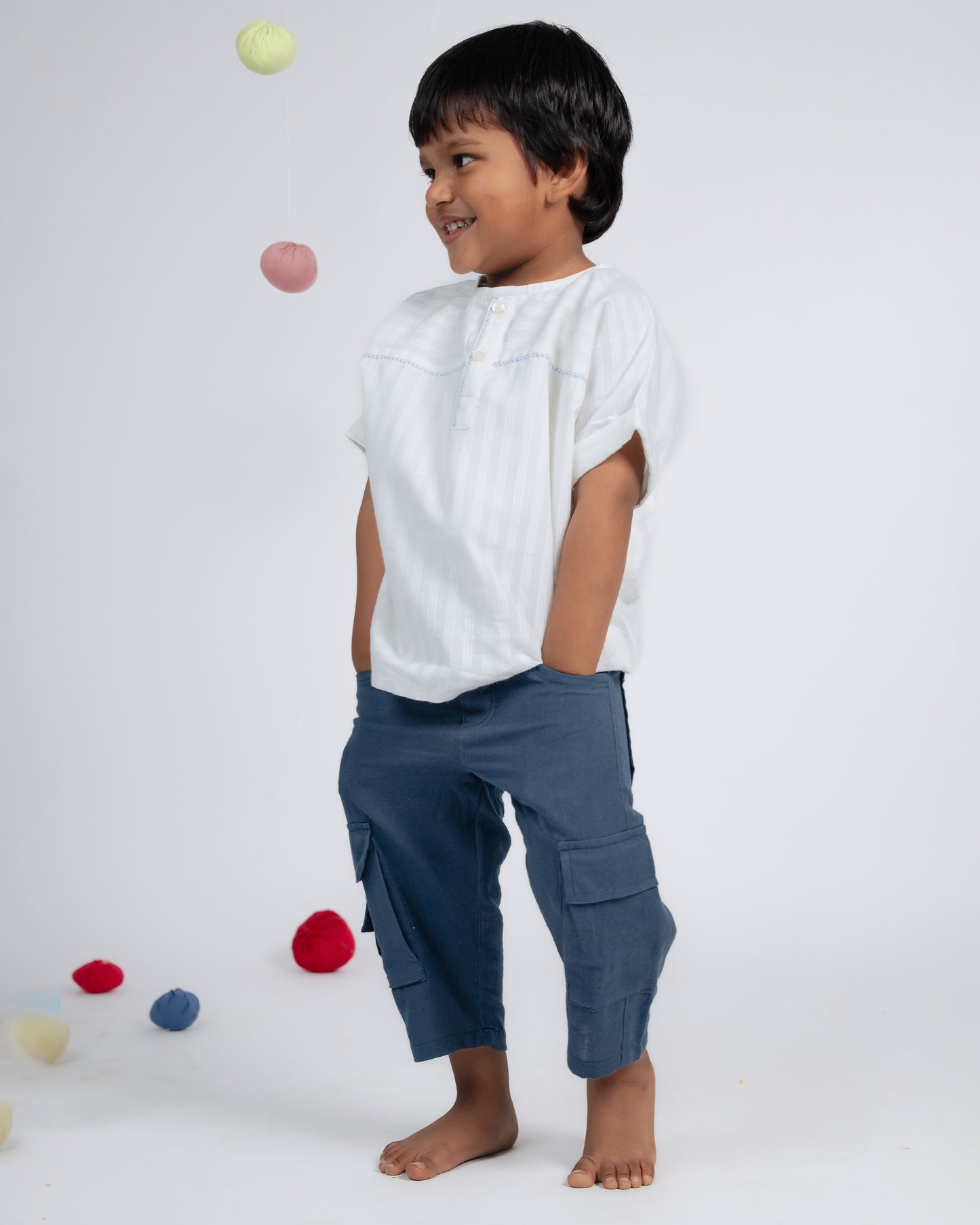 Mini Elite Co-ord Set - White / Teal Blue