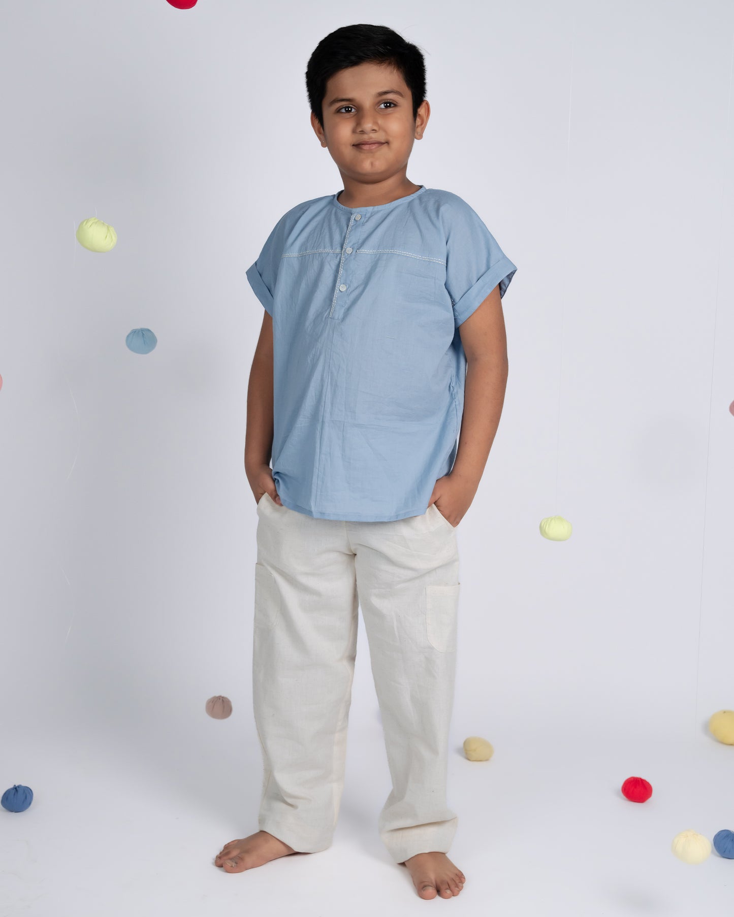 Mini Elite Co-ord Set - Blue / Beige