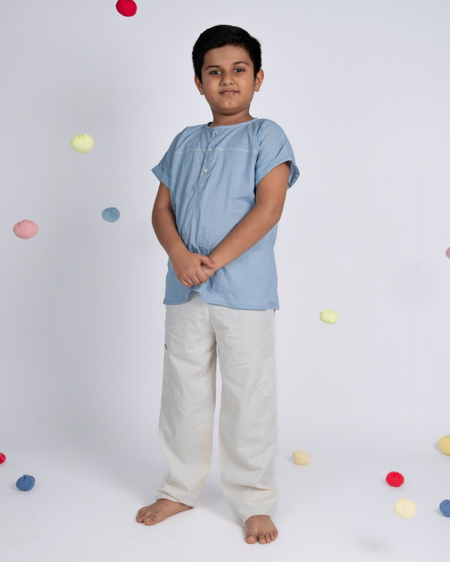 Mini Elite Co-ord Set - Blue / Beige